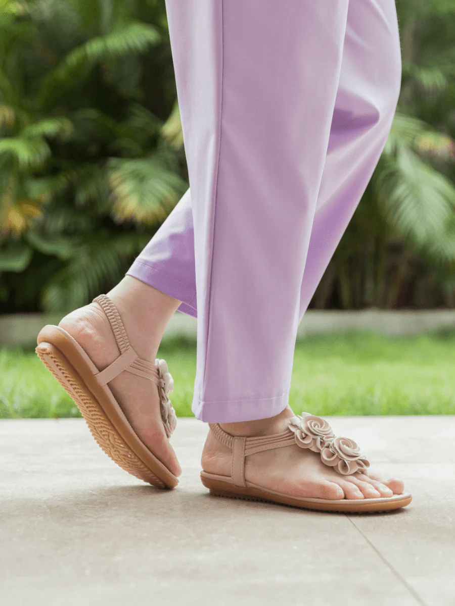 SIKETU | Apricot Rosette Sandals - Image 6
