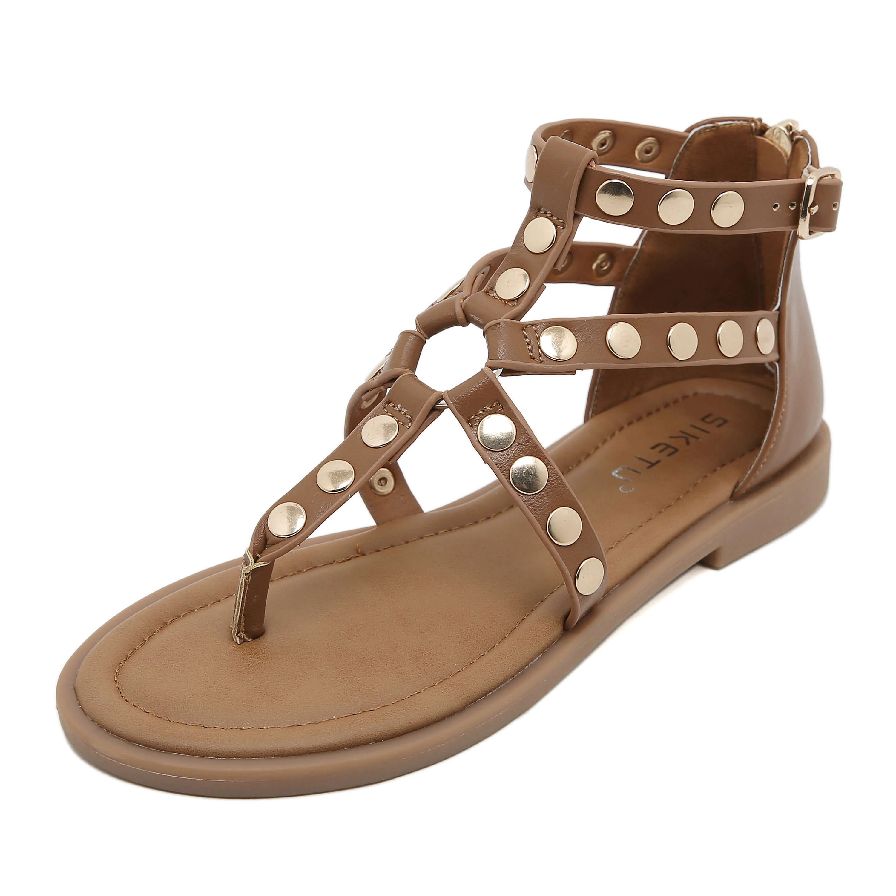 Siketu | Asha Studded Gladiator Sandal - khaki - Image 2