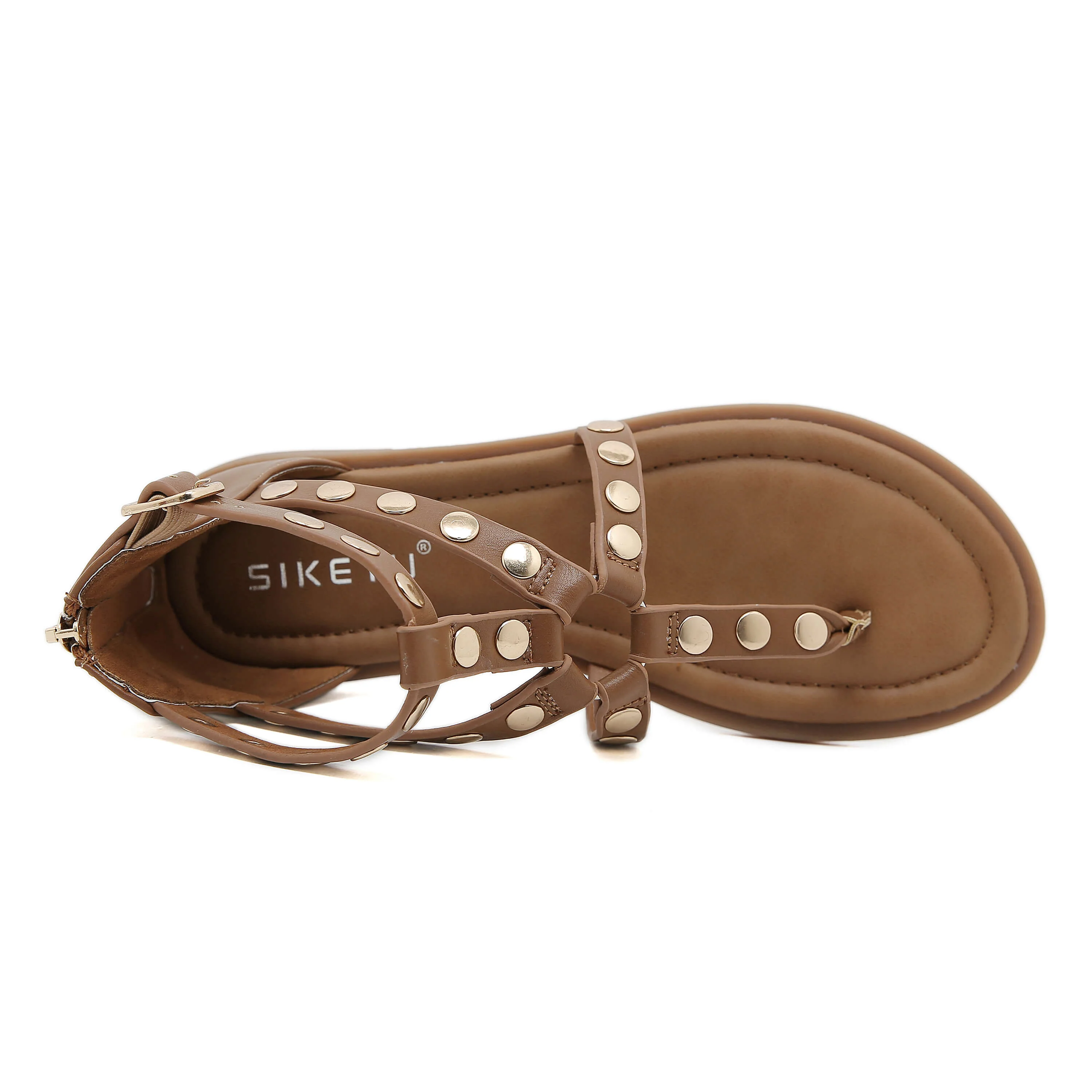 Siketu | Asha Studded Gladiator Sandal - khaki - Image 3