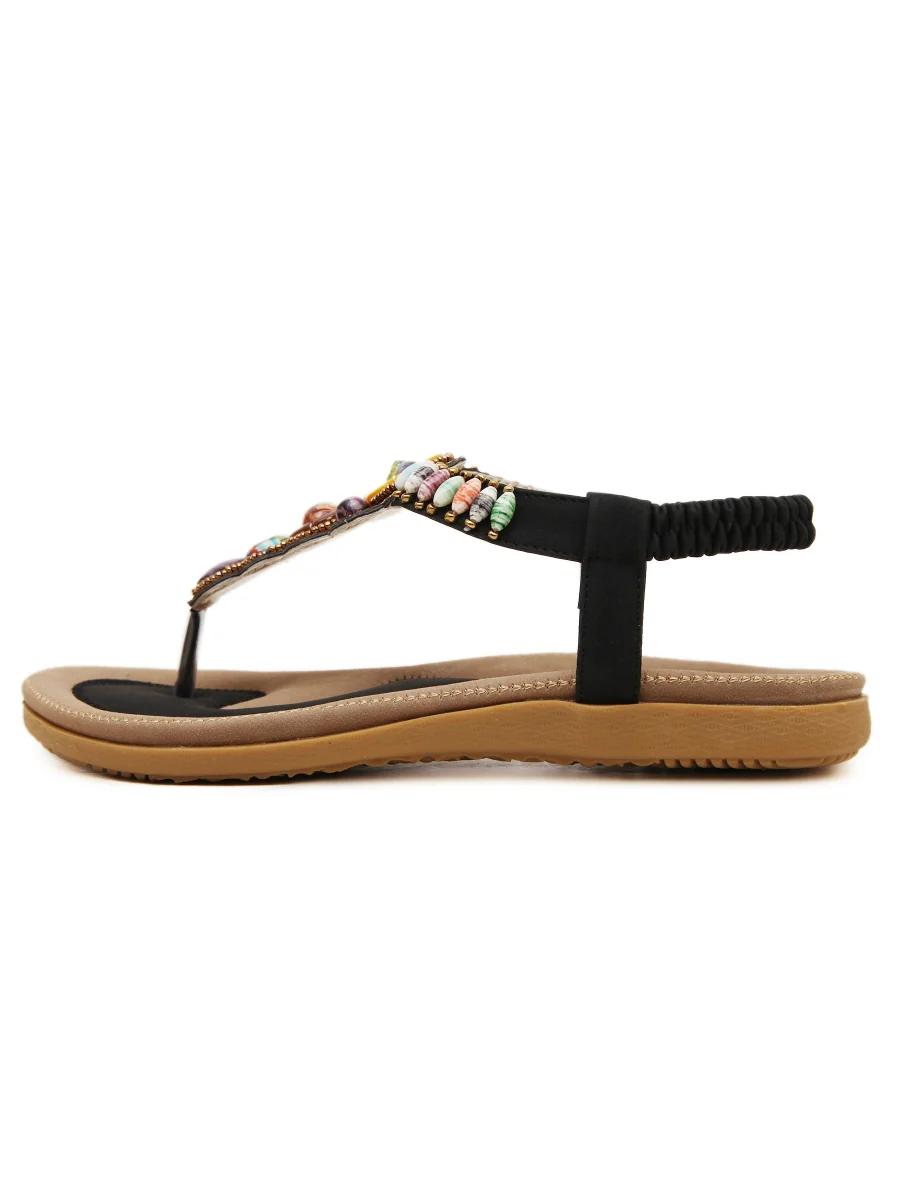 SIKETU | BLACK BEADED SANDAL - Image 2