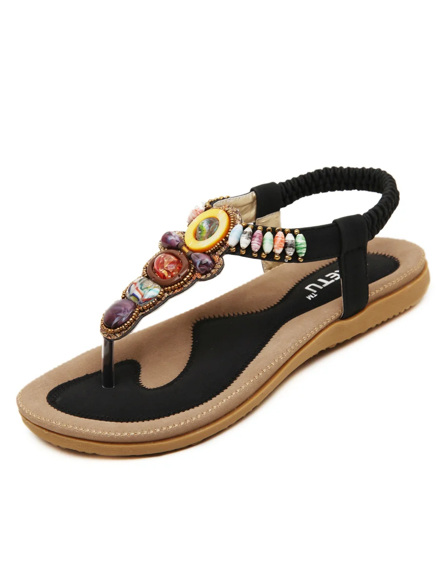 SIKETU | BLACK BEADED SANDAL - Image 3