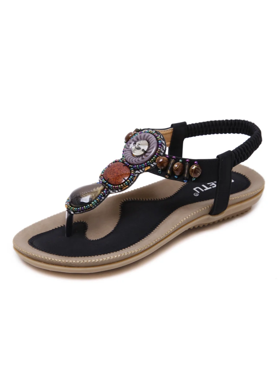 SIKETU | BLACK MARBLE BEADED SANDAL - Image 3