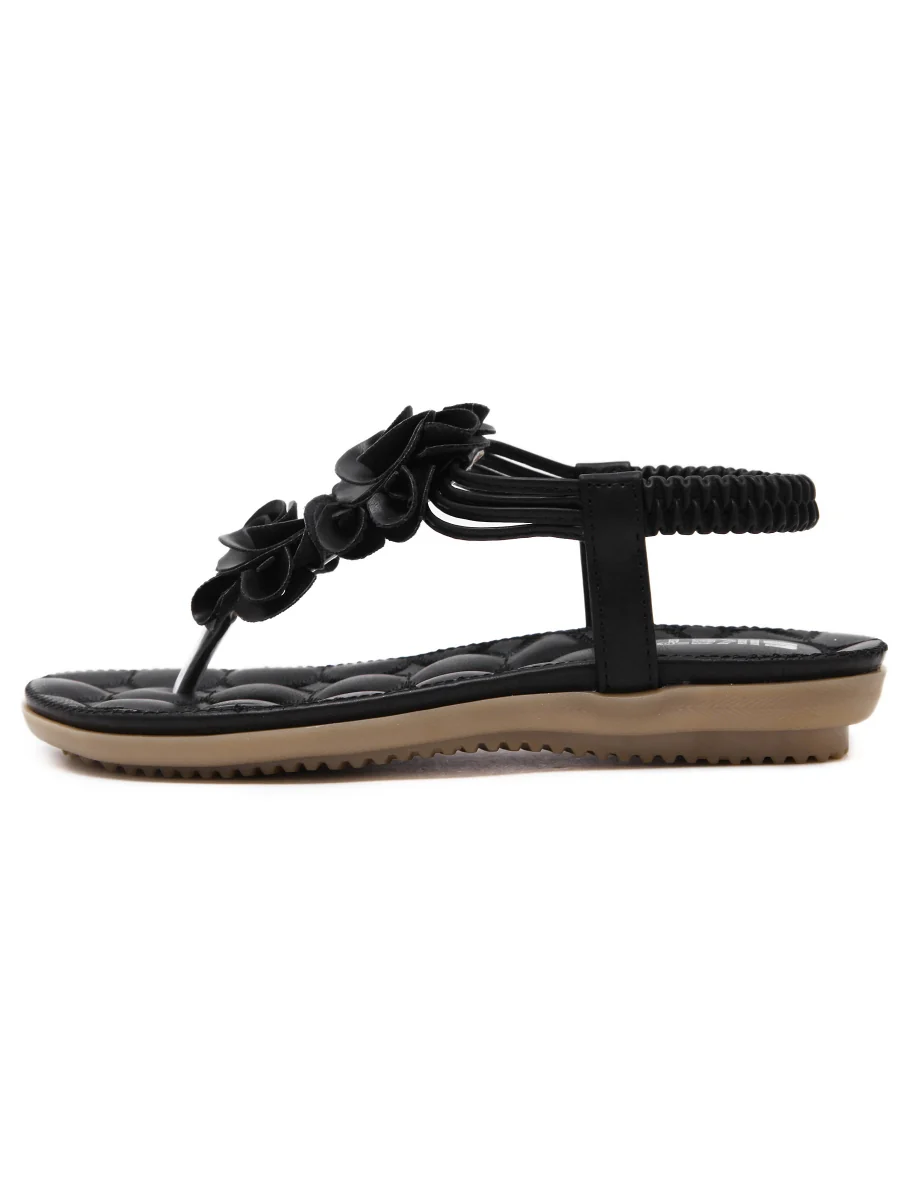 SIKETU | Black Rosette Sandals - Image 4