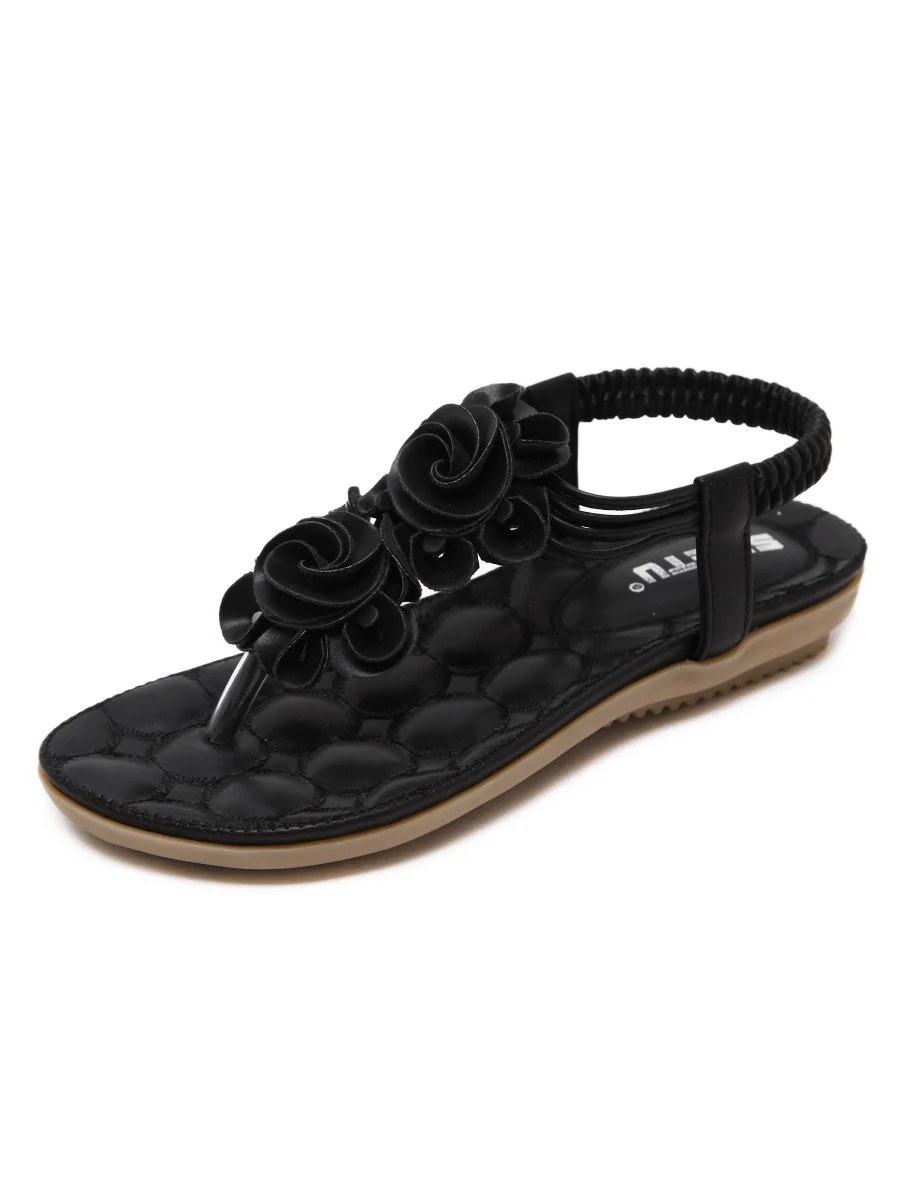 SIKETU | Black Rosette Sandals - Image 5
