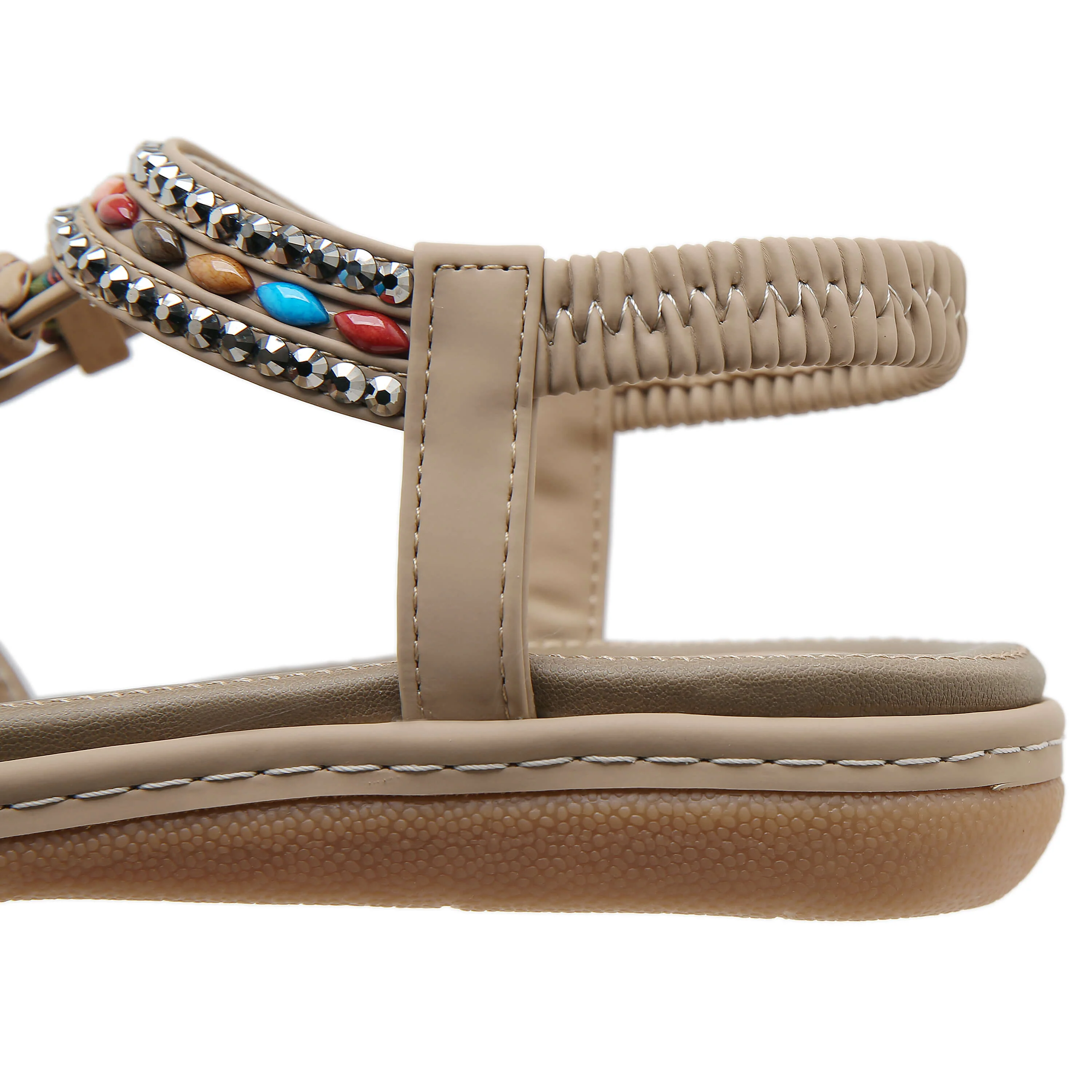 Siketu | Concentric Beaded Comfort Sandal - beige - Image 6