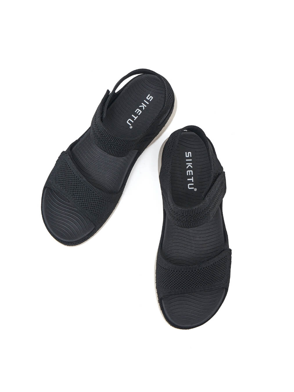 Siketu | Freshly Picked Raffia Cushioned Sandals - black - Image 4