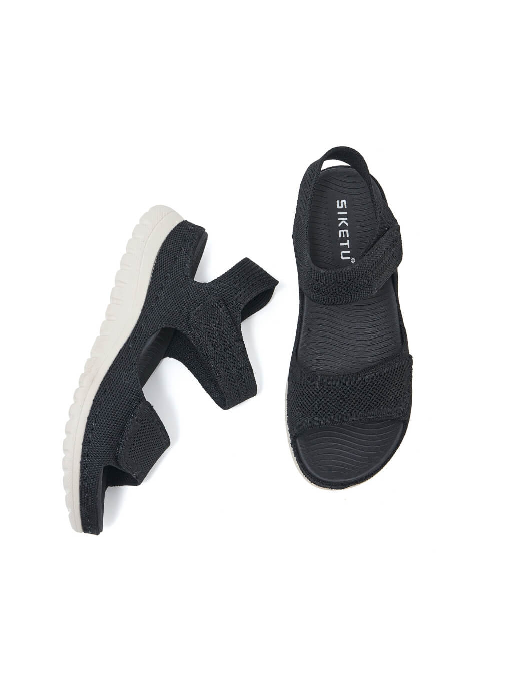 Siketu | Freshly Picked Raffia Cushioned Sandals - black - Image 5