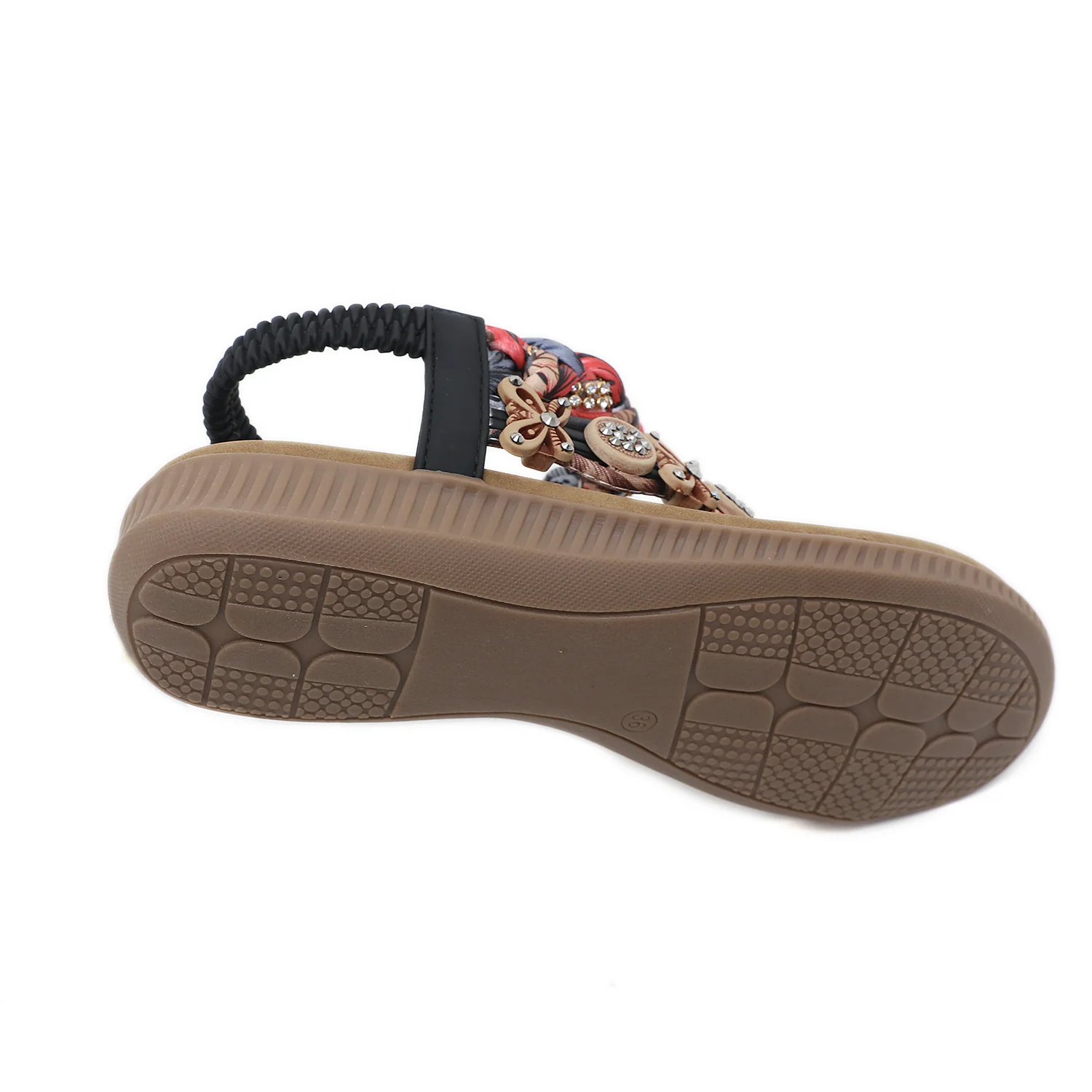 SIKETU | FLORAL BEAD BRAIDED ASYMMETRICAL SANDAL - BLACK - Image 7