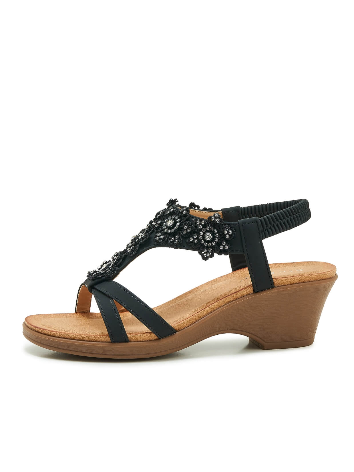 Siketu | Jaide Rhinestone Beaded Footbed Sandal - black - Image 5