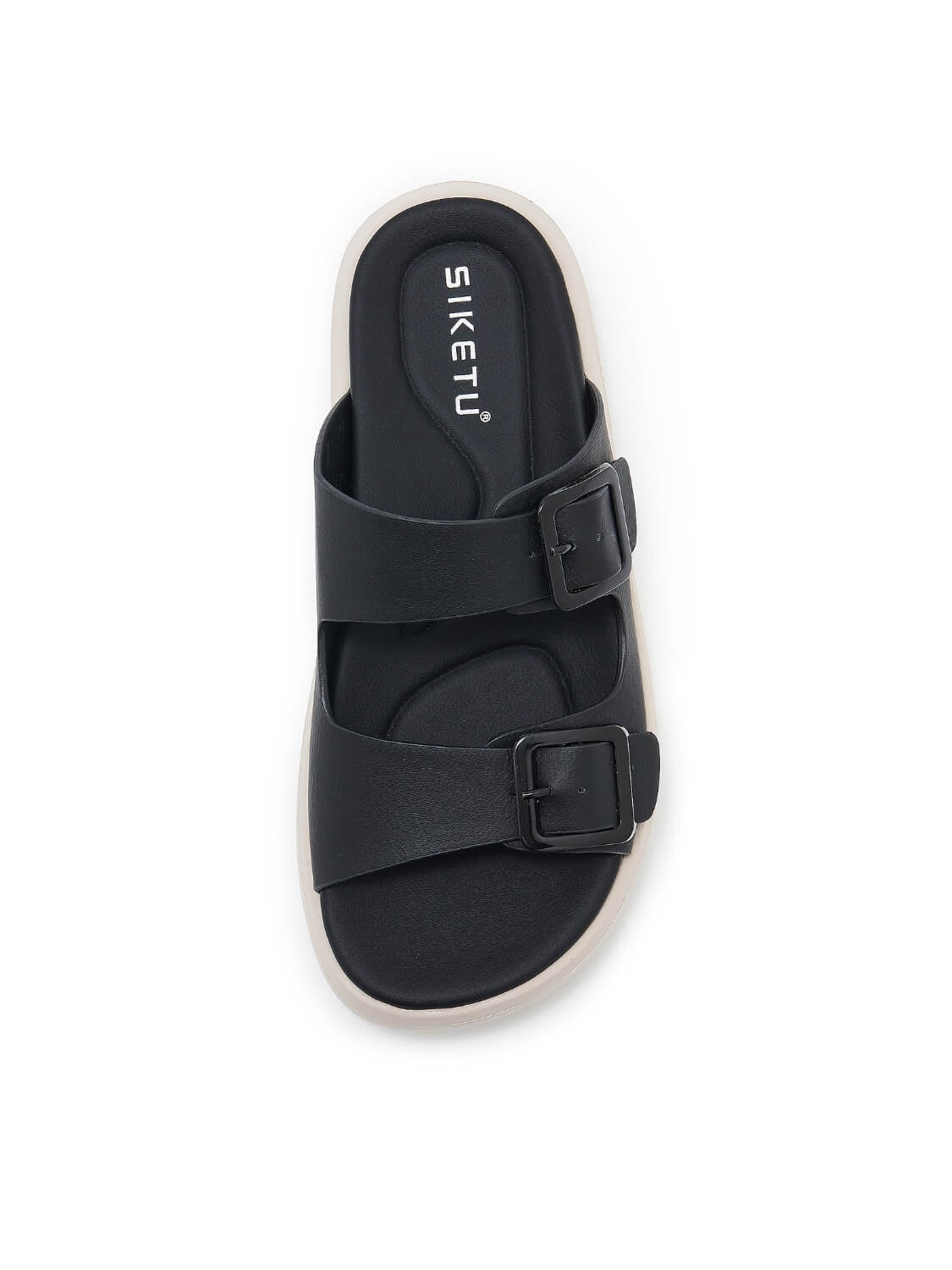 Siketu | Kaylah Platform Cushioned Buckle Sandals - black - Image 4