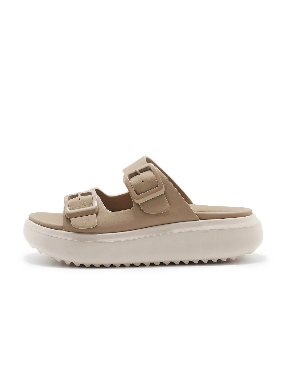Siketu | Kaylah Platform Cushioned Buckle Sandals - khaki - Image 3
