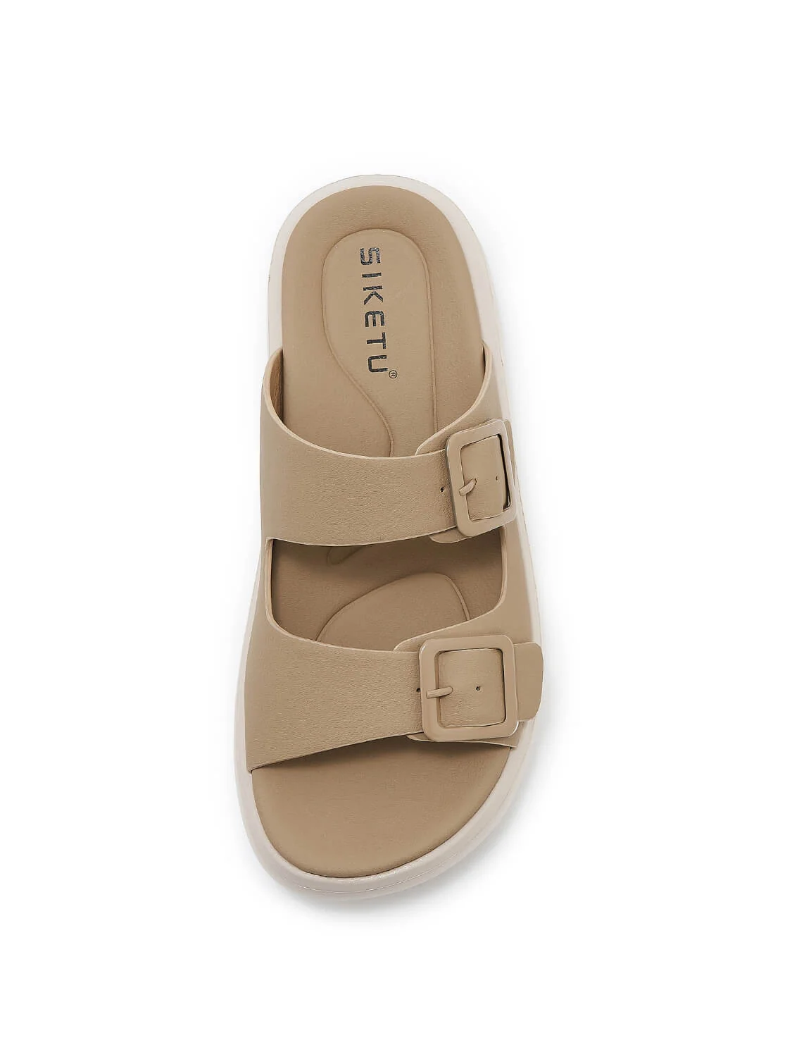 Siketu | Kaylah Platform Cushioned Buckle Sandals - khaki - Image 4