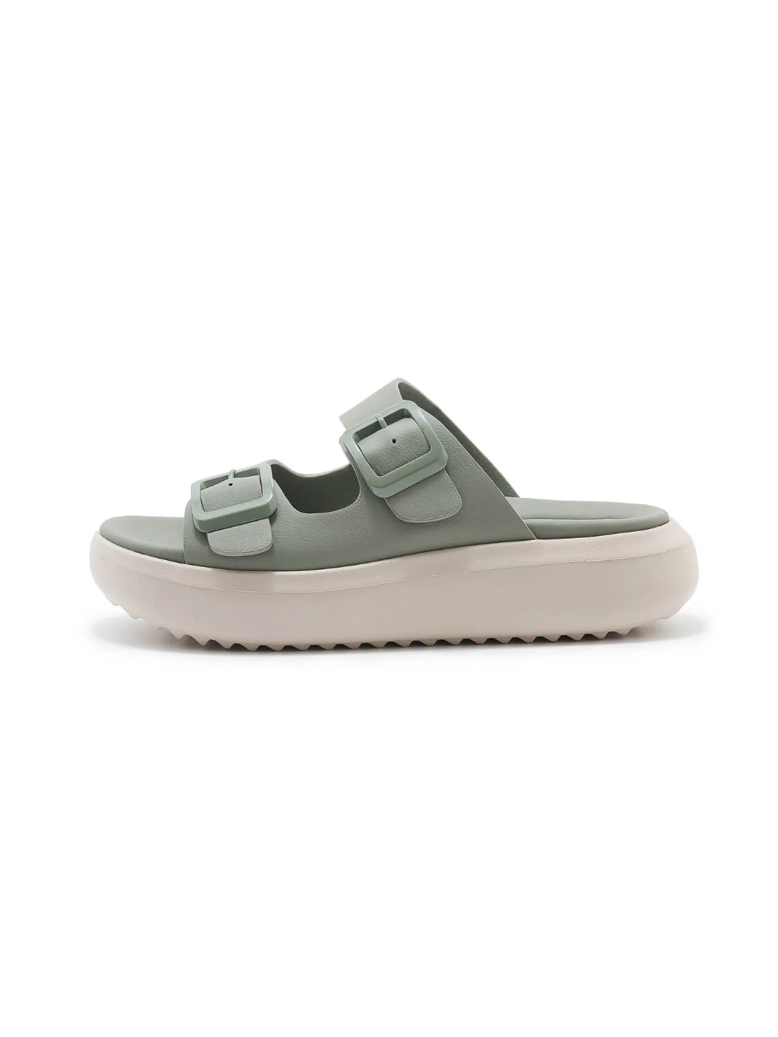 Siketu | Kaylah Platform Cushioned Buckle Sandals - sage - Image 3
