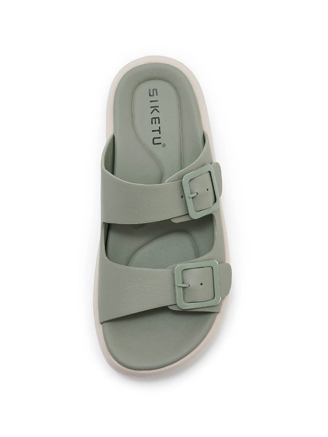 Siketu | Kaylah Platform Cushioned Buckle Sandals - sage - Image 4