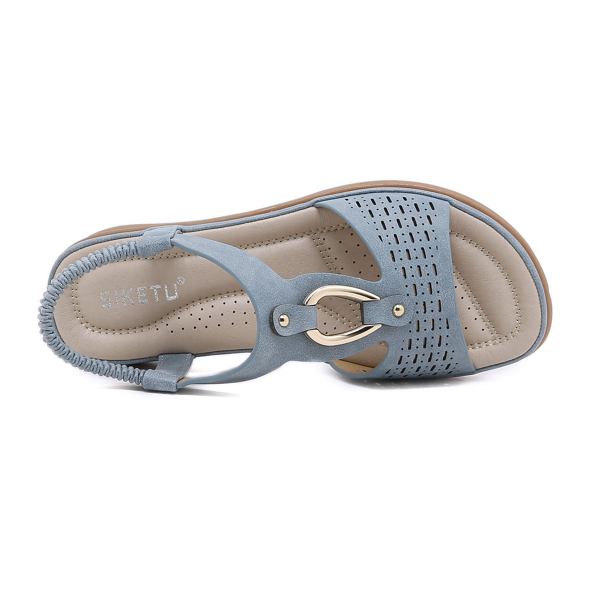 Siketu | Lacey Cushioned Slingbacks - Dusty Blue - Image 6