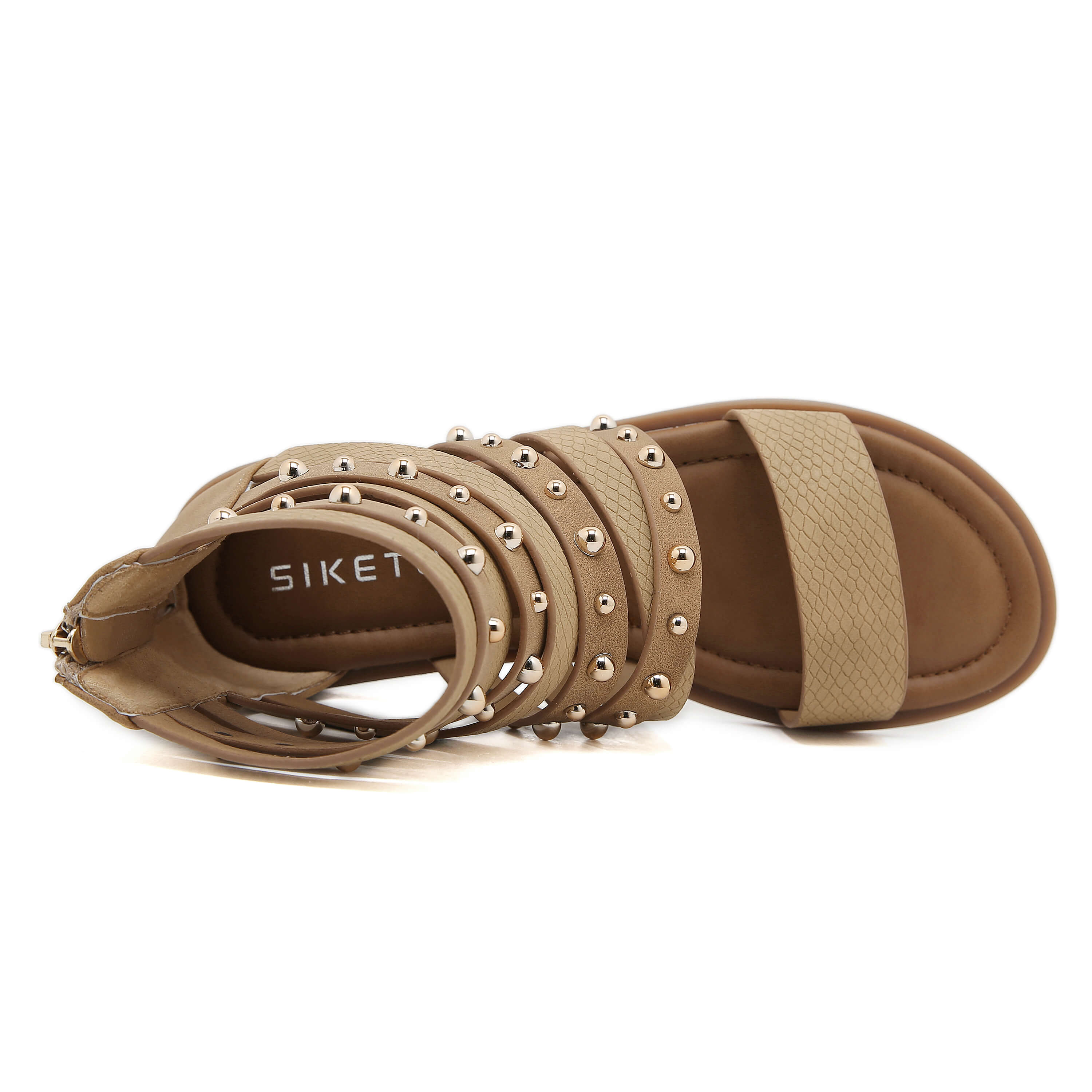 Siketu | Make A Scene Studded Gladiator Sandal - khaki - Image 3