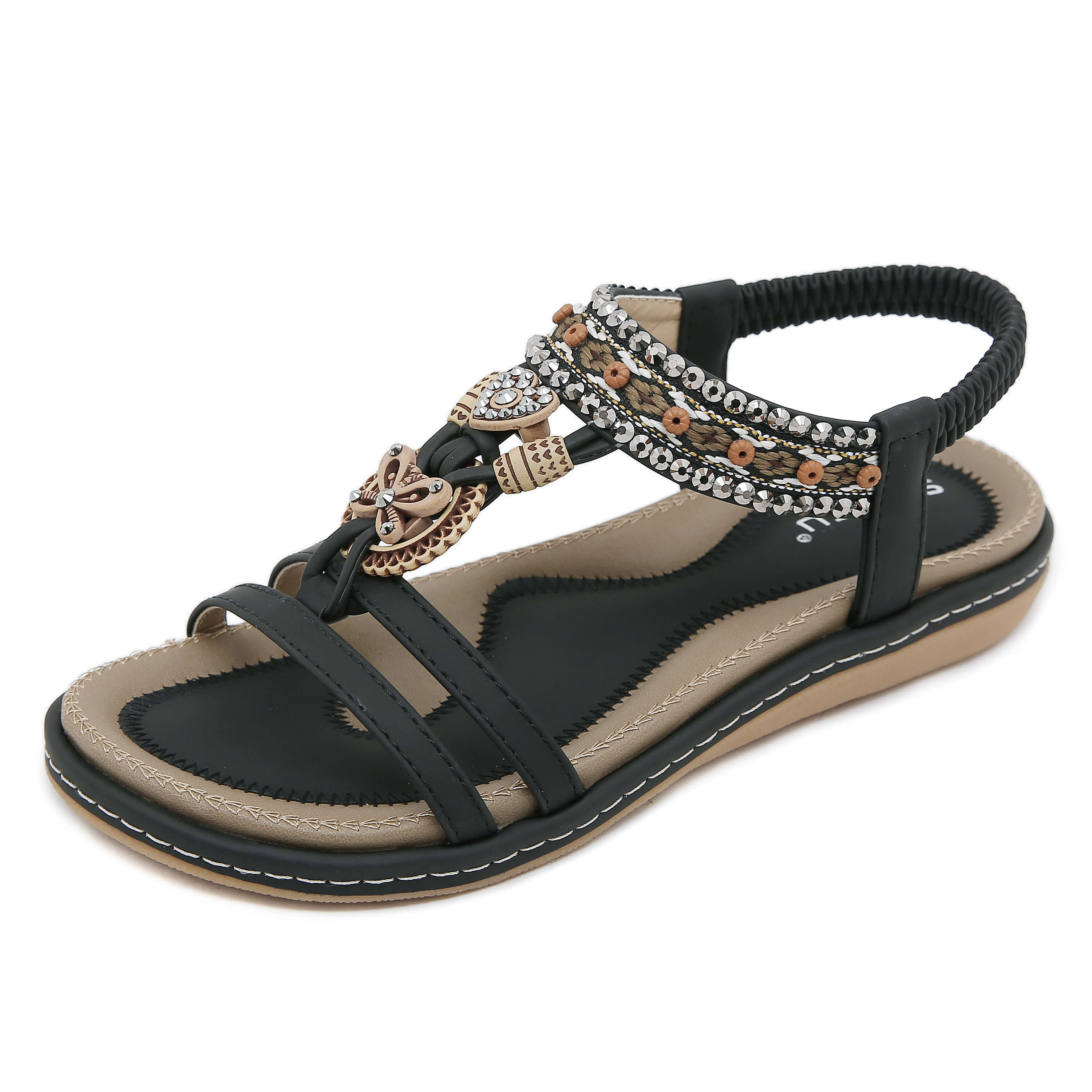 Siketu | Meralda Braided Sequins Cushioned Sandal - Image 3