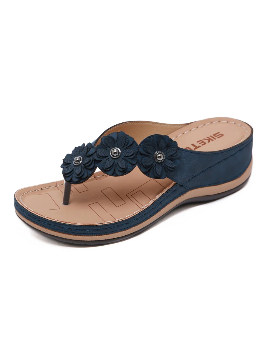 SIKETU | NAVY FLORAL-STRAP THONG - Image 2