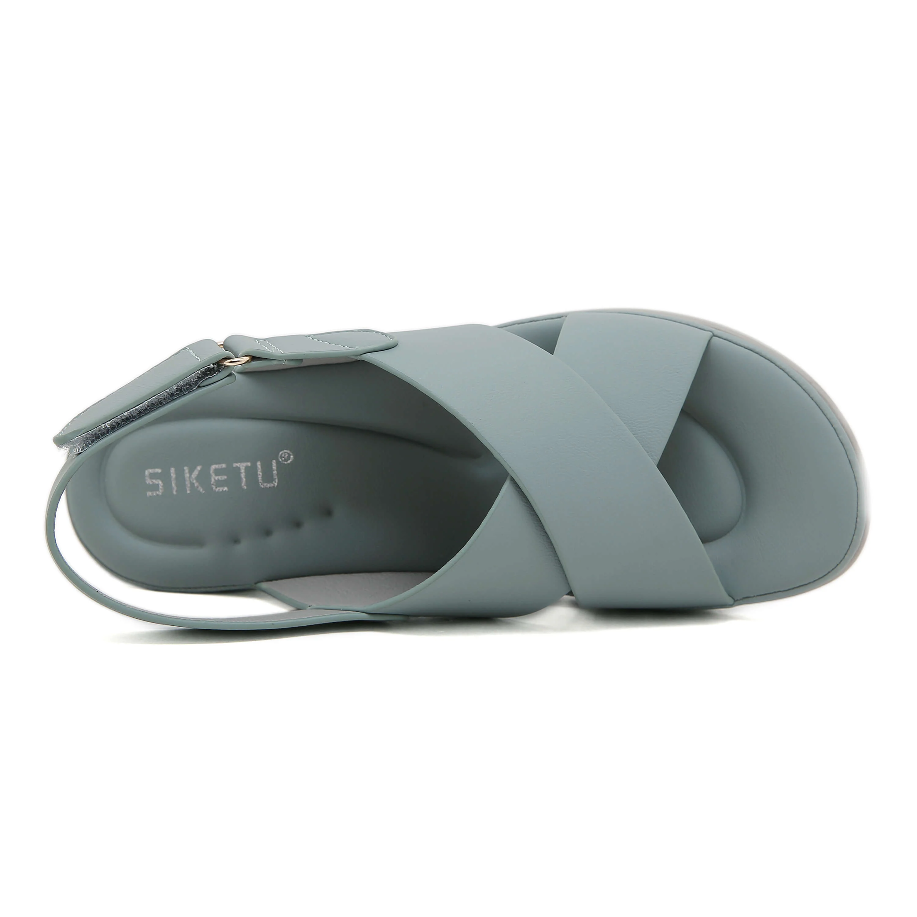 Siketu | Norina Cushioned Slingback Sandal - Dusty Blue - Image 4