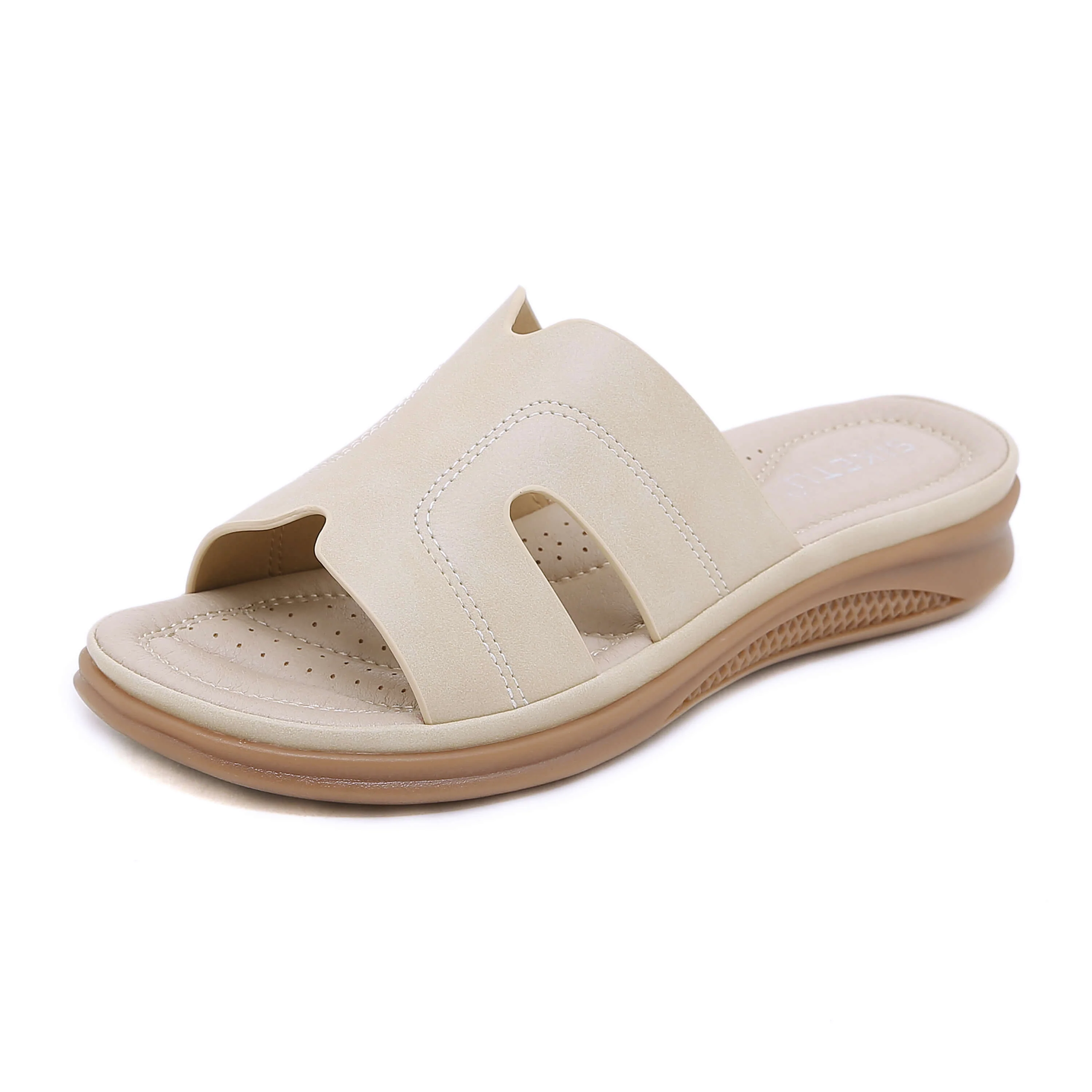 Siketu | Off the Coast Cushioned Flat Sandals - Apricot - Image 2