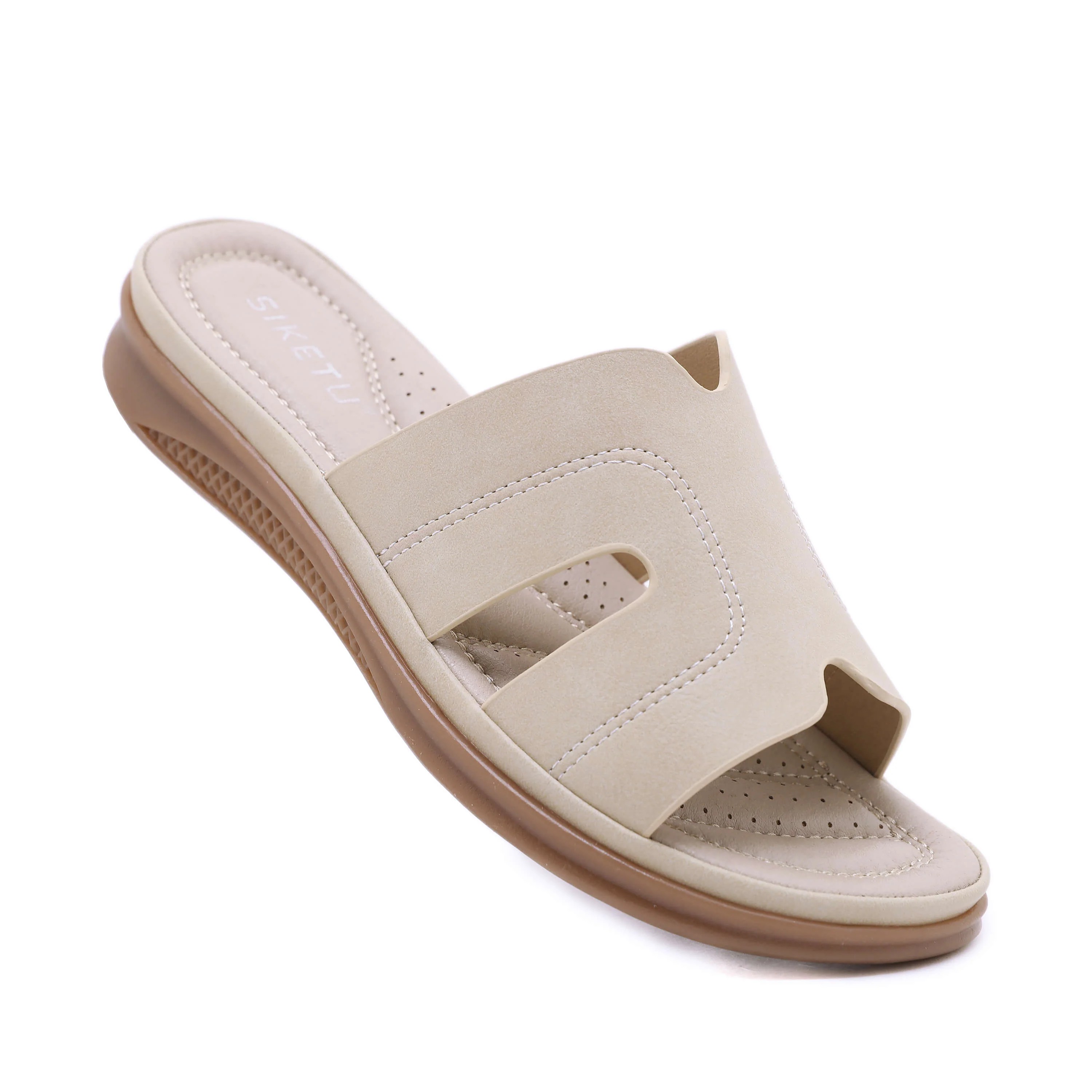 Siketu | Off the Coast Cushioned Flat Sandals - Apricot - Image 3