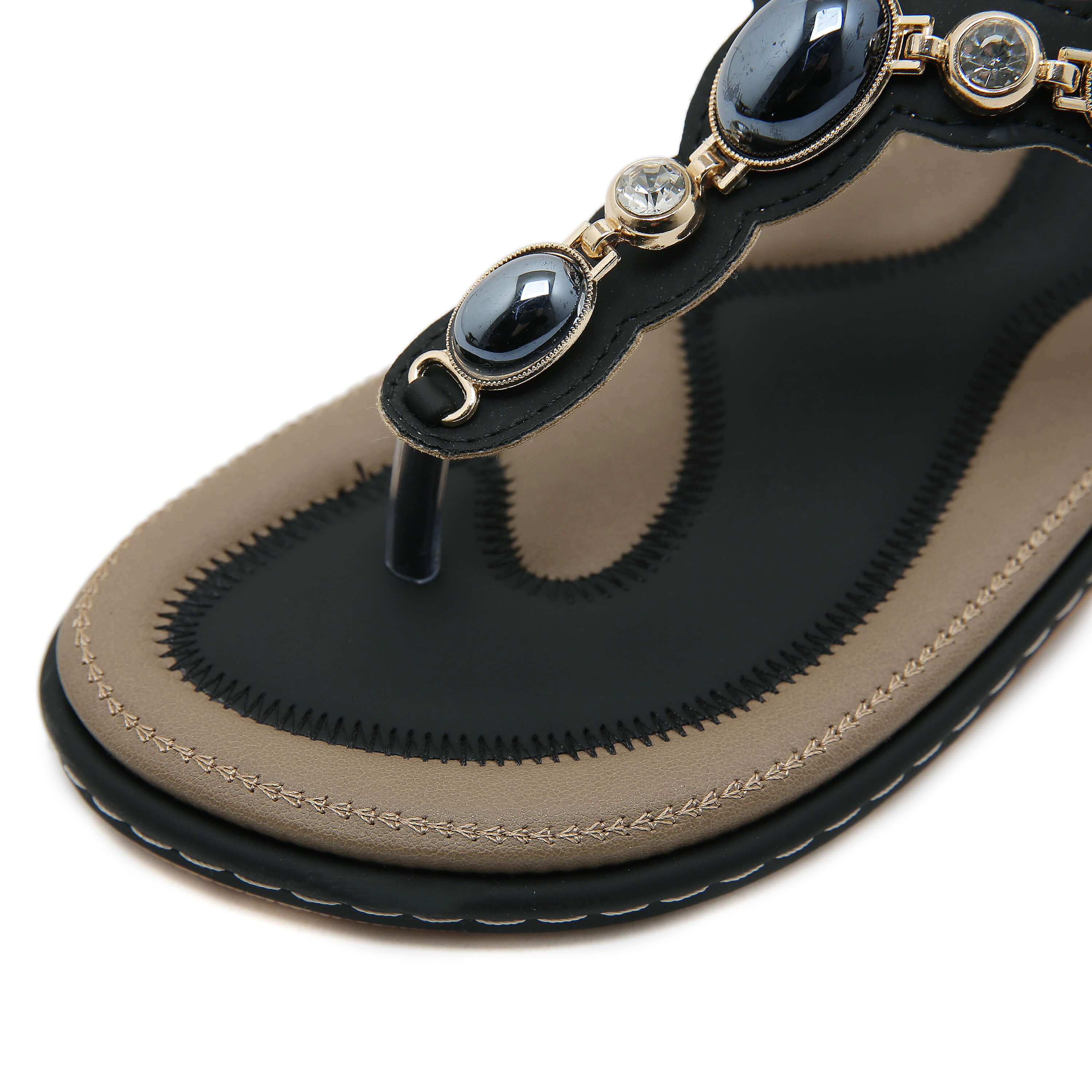 Siketu | Pearl Beaded Thong Sandal - black - Image 5