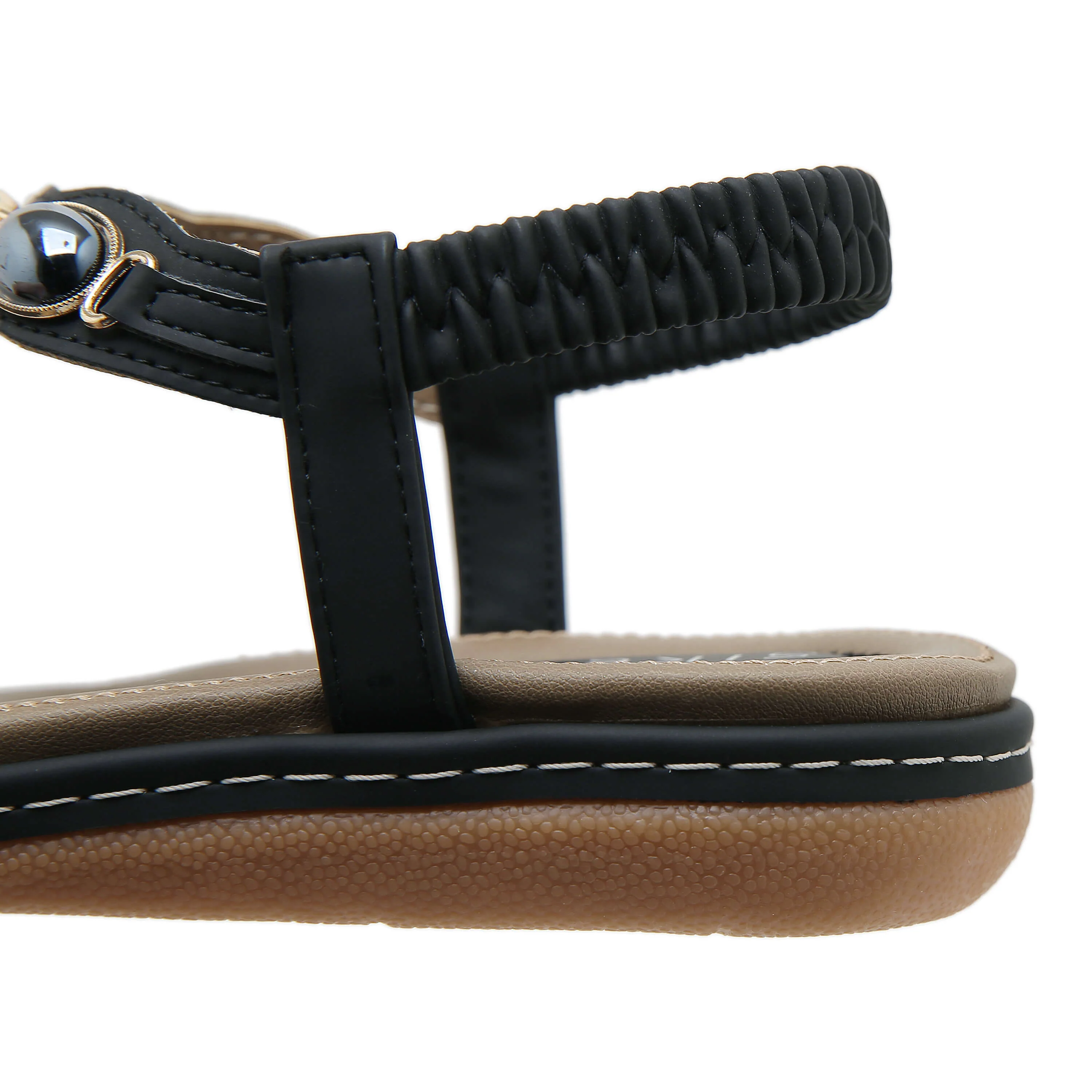 Siketu | Pearl Beaded Thong Sandal - black - Image 6