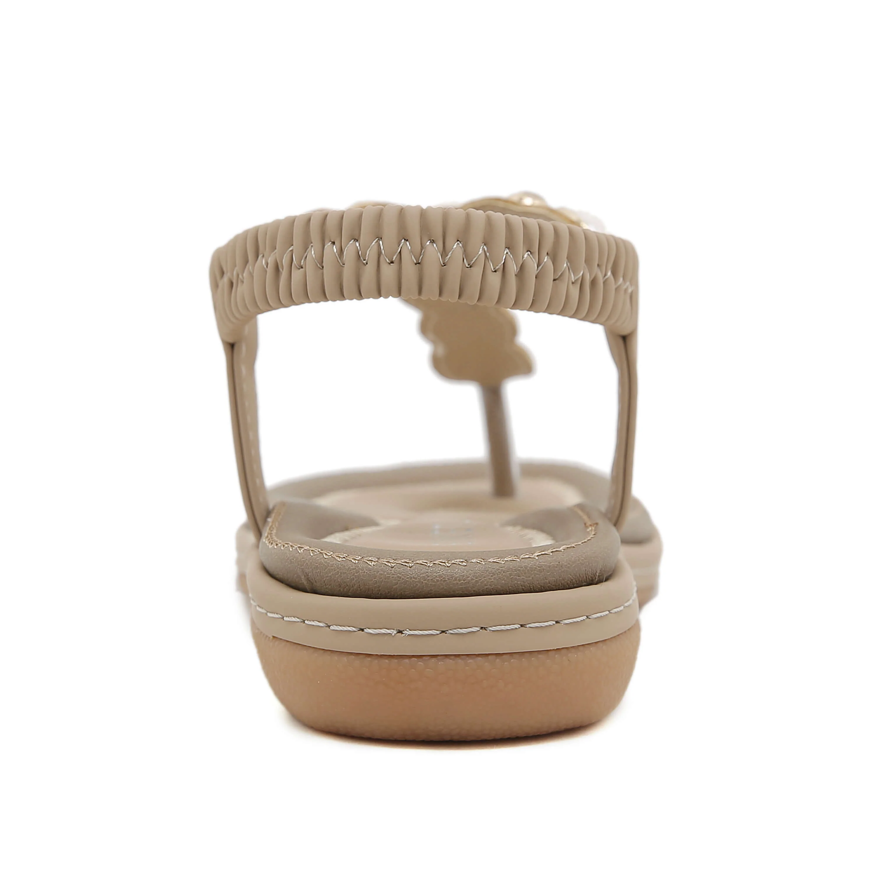Siketu | Pearl Beaded Thong Sandal - taupe - Image 5