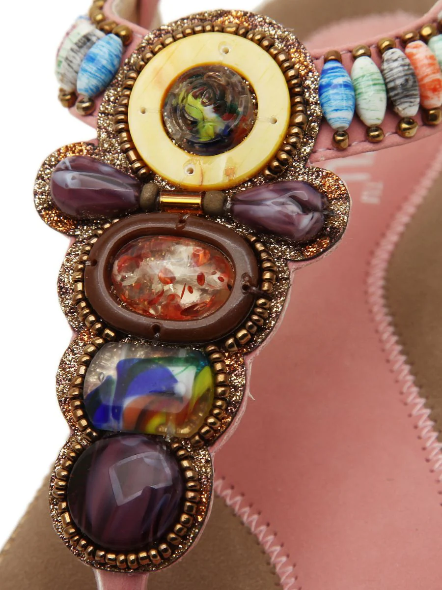 SIKETU | PINK BEADED SANDAL - Image 7