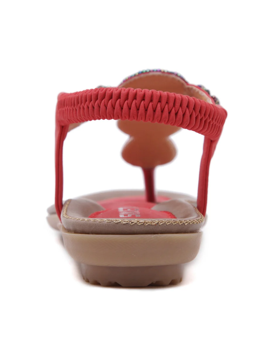 SIKETU | RED MARBLE BEADED SANDAL - Image 5