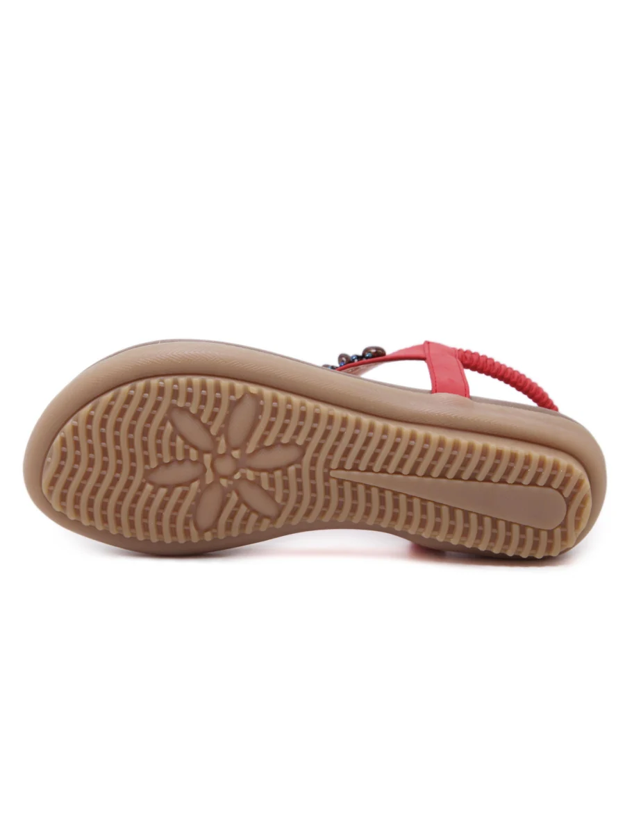 SIKETU | RED MARBLE BEADED SANDAL - Image 6