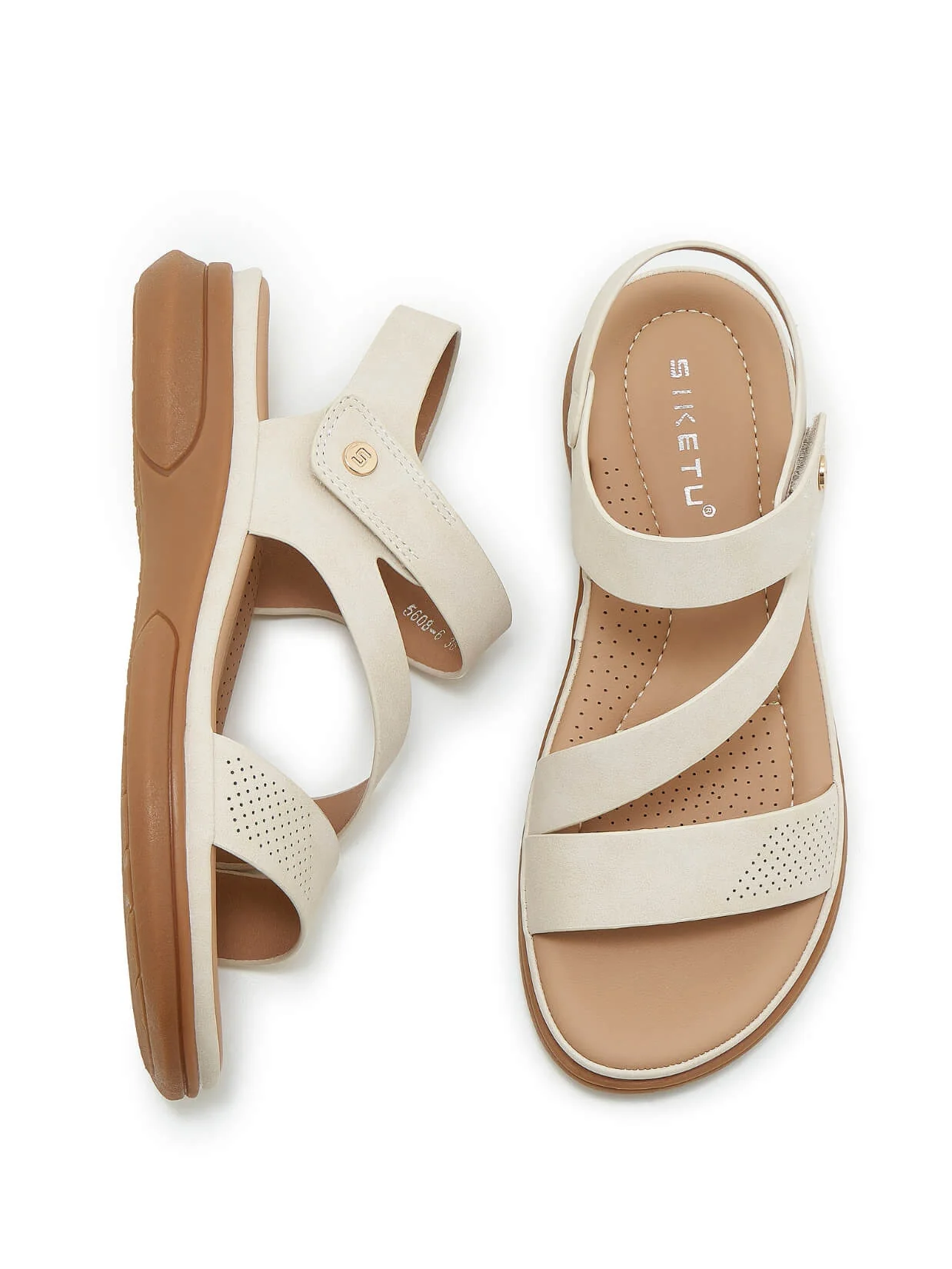Siketu | Ritual Moment Strap Footbed Sandal - cream - Image 5