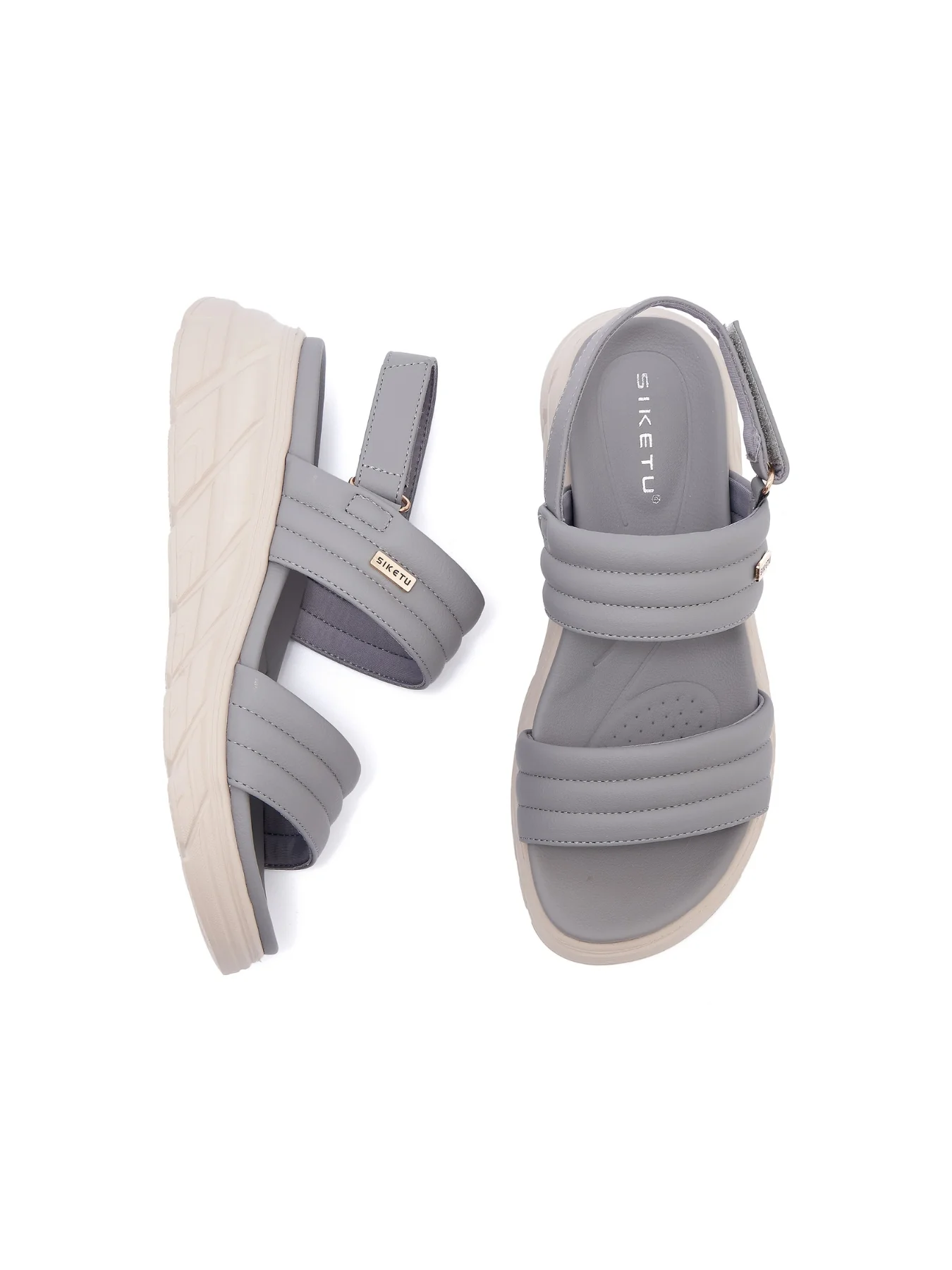 Siketu | Tayo Raffia Platform Cushioned Slingbacks - grey - Image 5