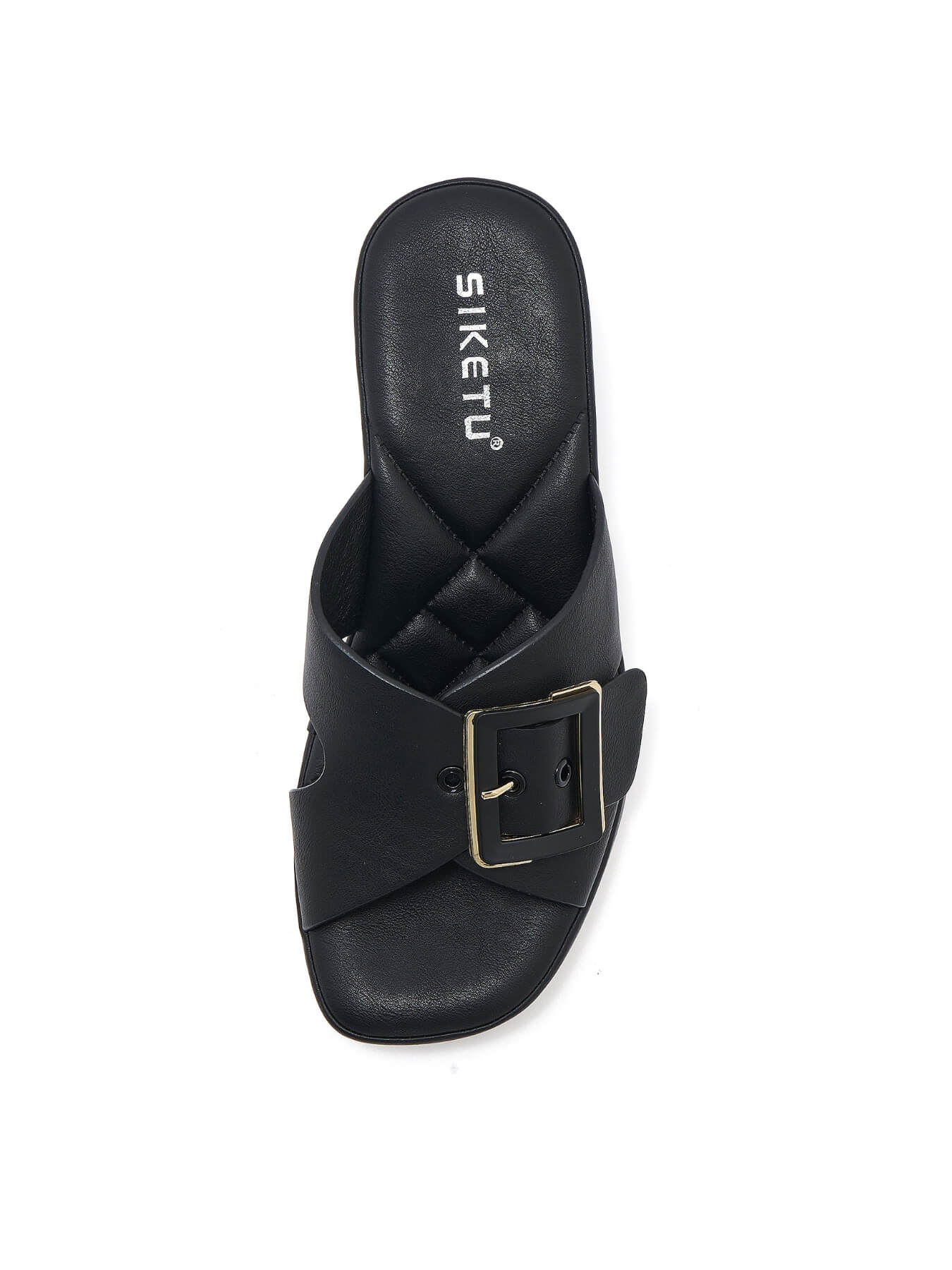 Siketu | Tetra Crisscross Buckled Block Heeled Sandals - black - Image 4