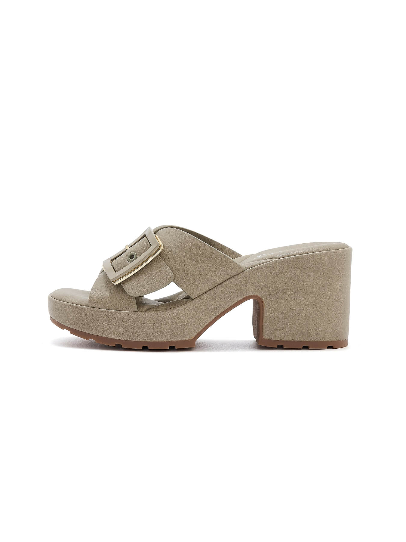 Siketu | Tetra Crisscross Buckled Block Heeled Sandals - sage - Image 3