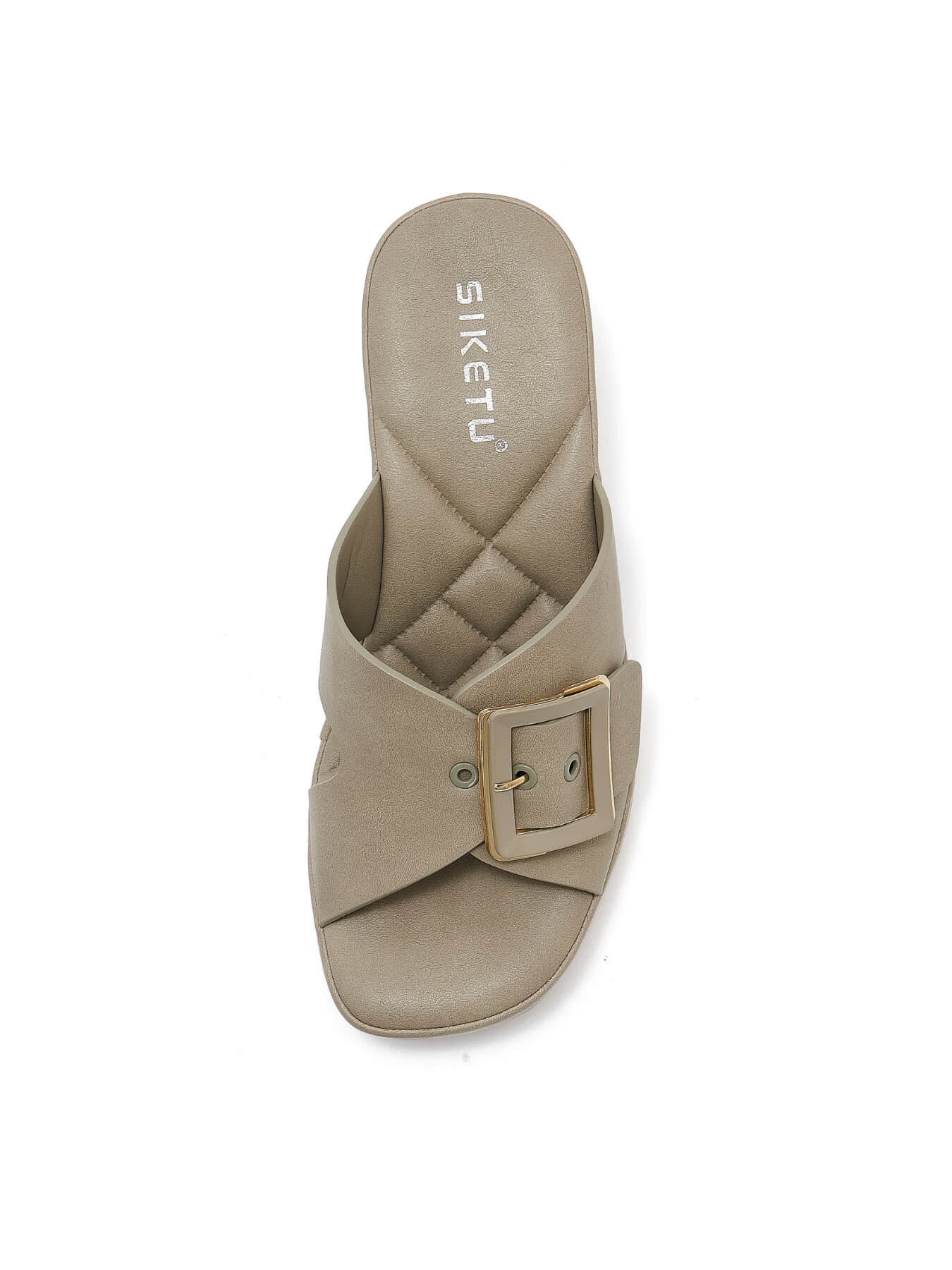 Siketu | Tetra Crisscross Buckled Block Heeled Sandals - sage - Image 4