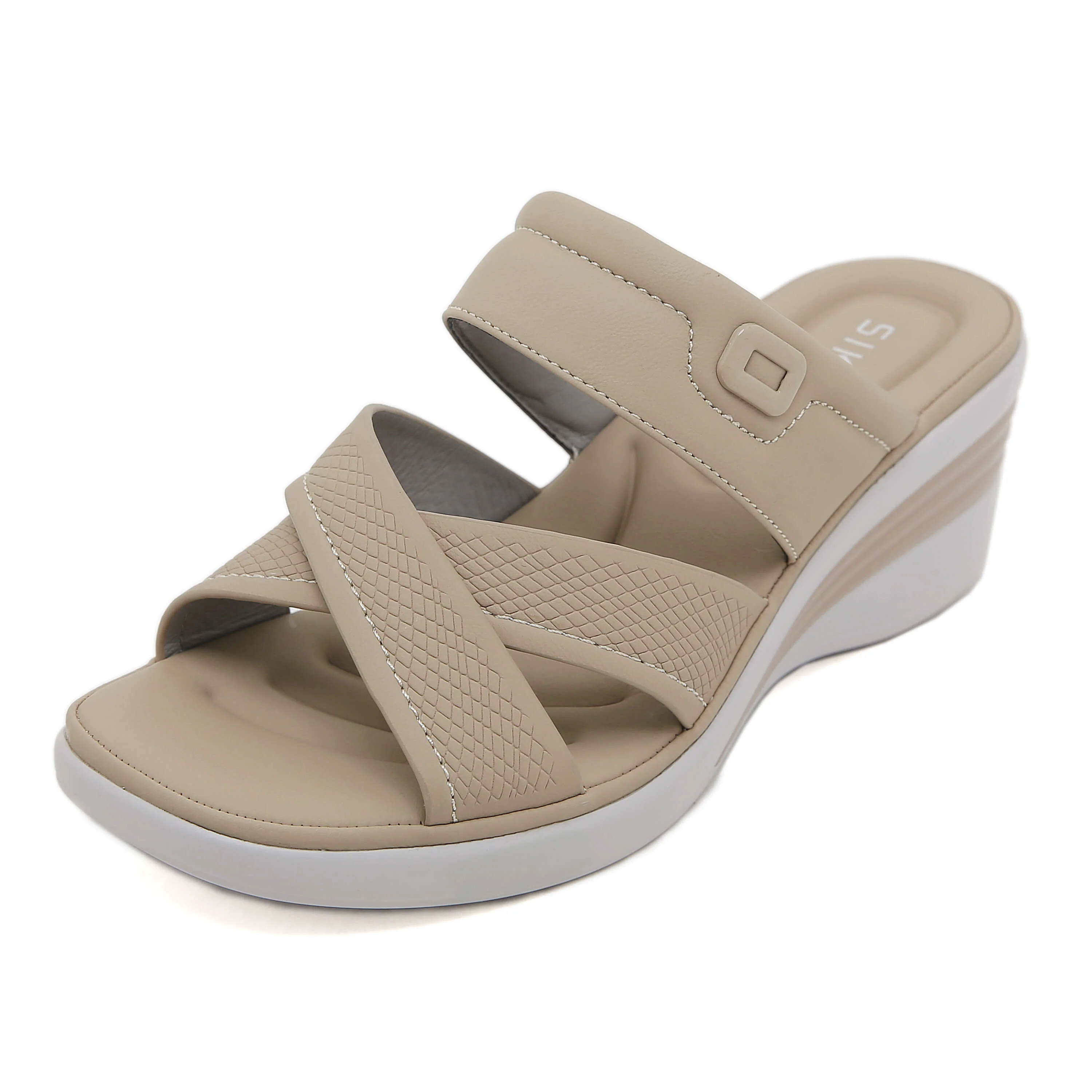 Siketu | Tetra Cushioned Wedge Sandal - Beige - Image 2