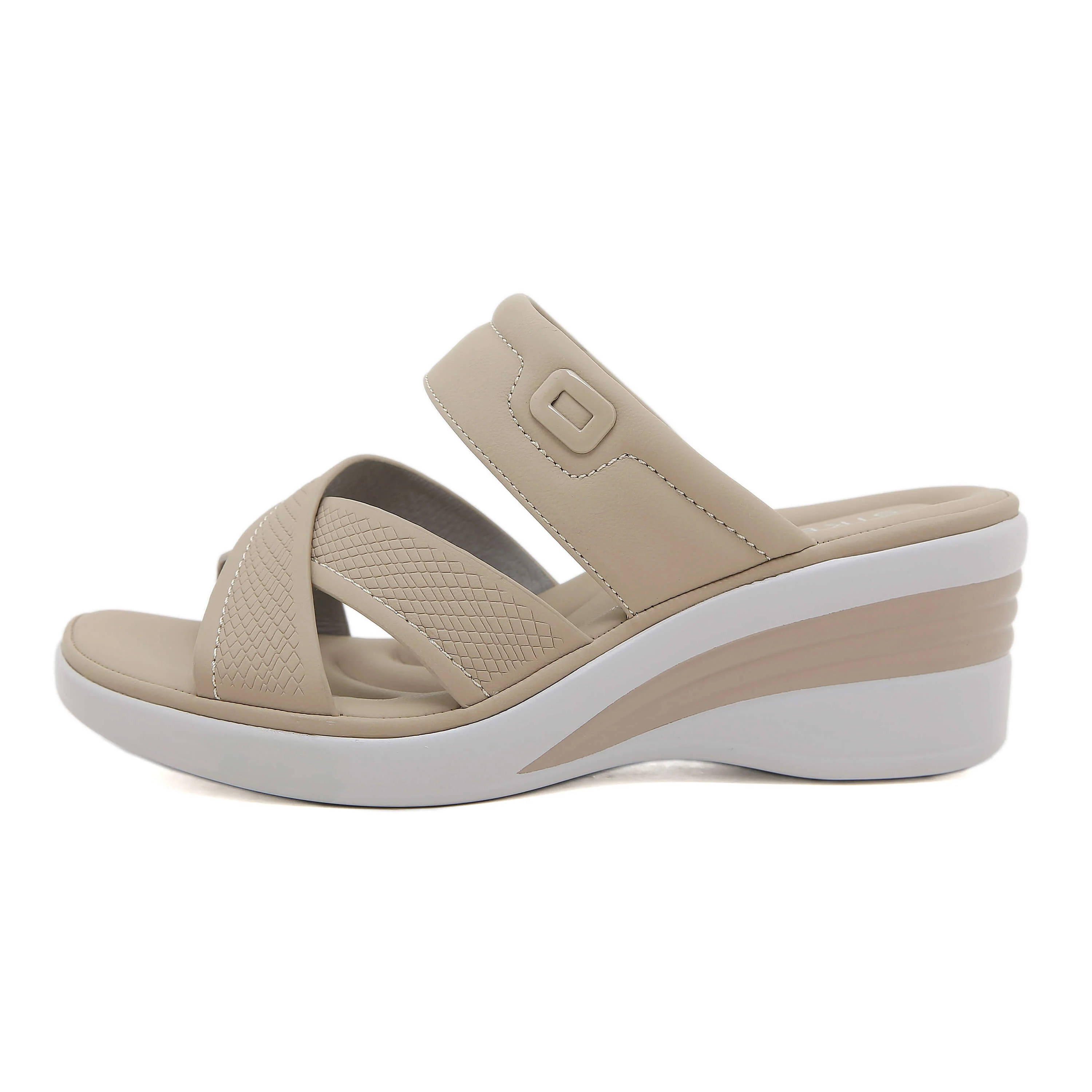 Siketu | Tetra Cushioned Wedge Sandal - Beige - Image 3