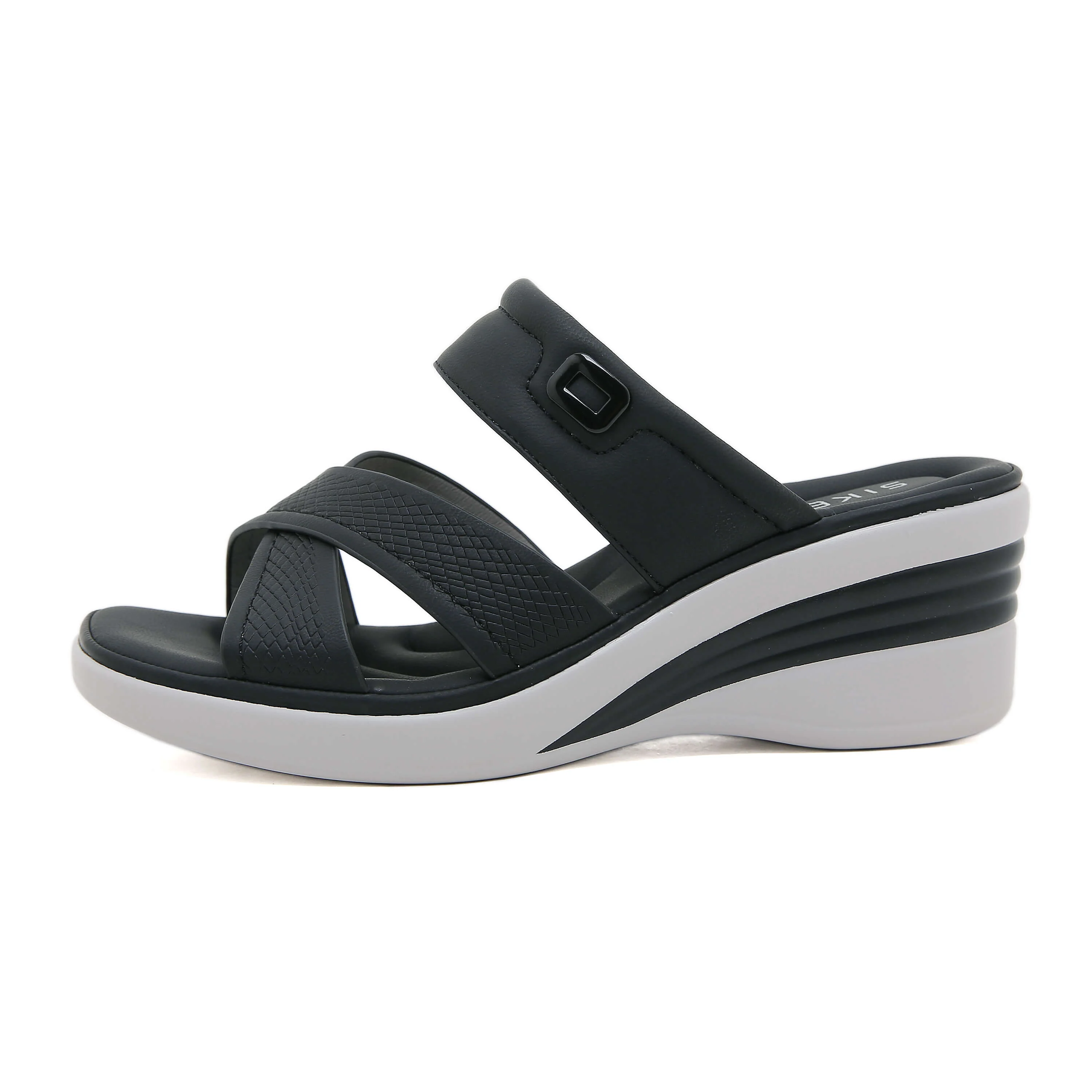 Siketu | Tetra Cushioned Wedge Sandal - Black - Image 3