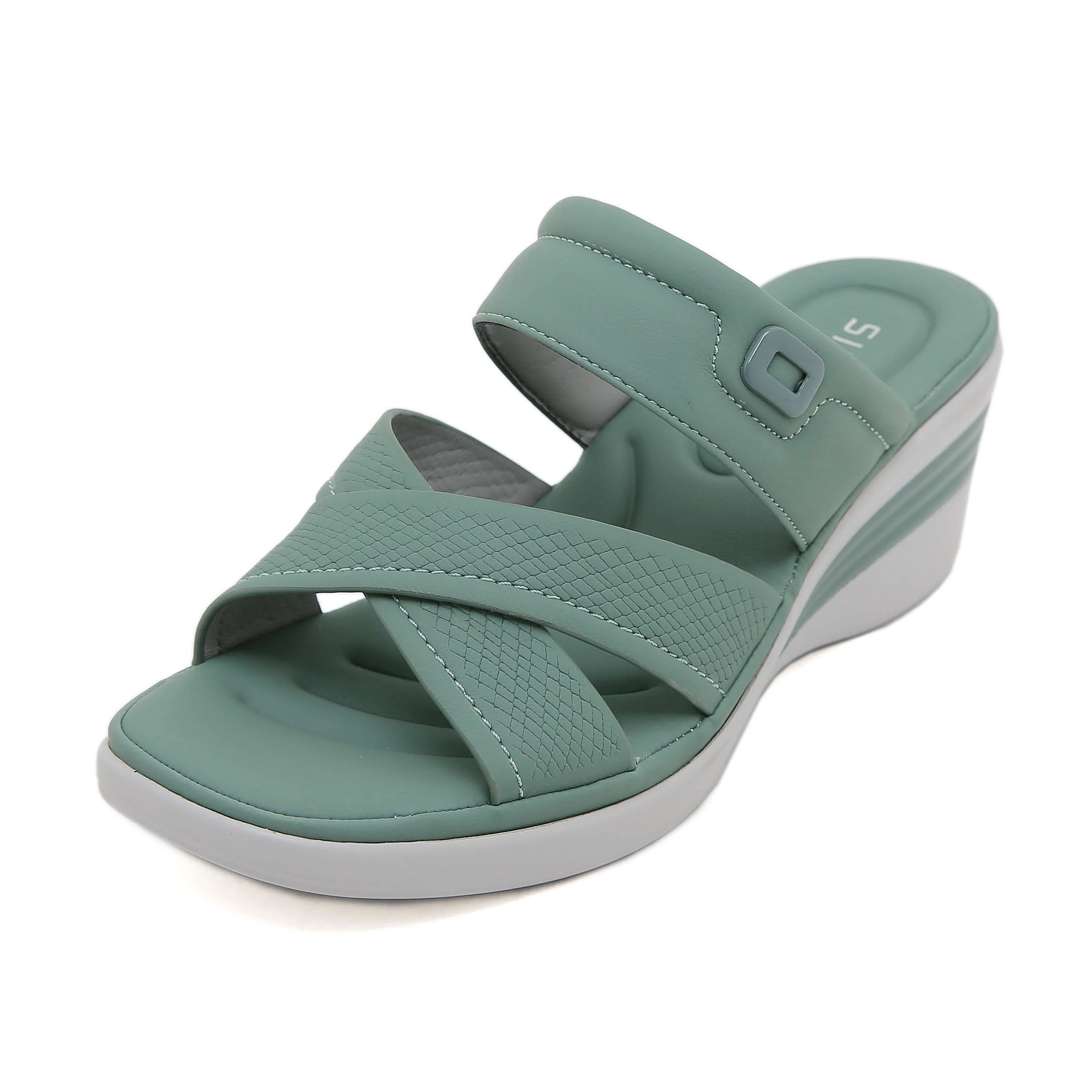 Siketu | Tetra Cushioned Wedge Sandal - Green - Image 2