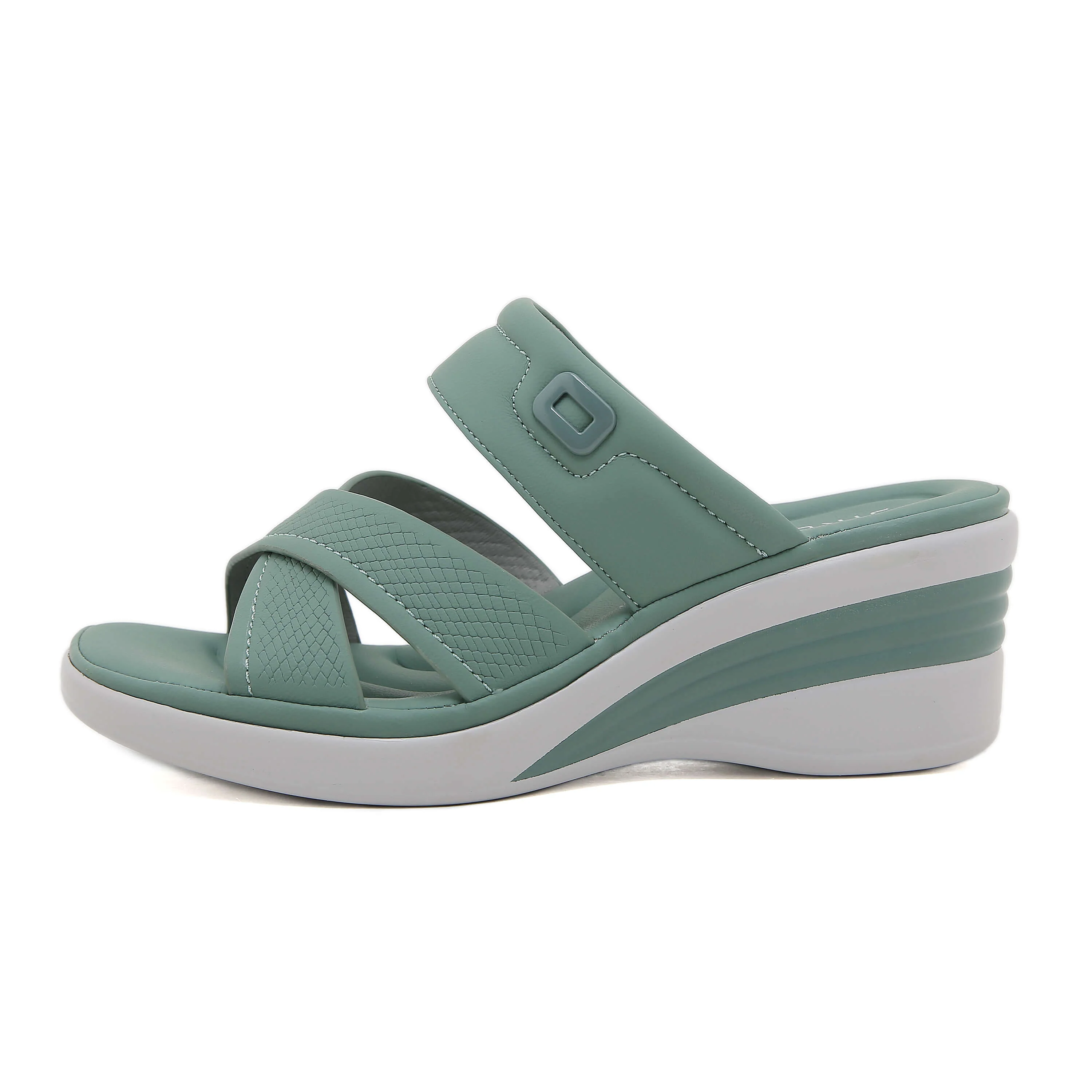 Siketu | Tetra Cushioned Wedge Sandal - Green - Image 3