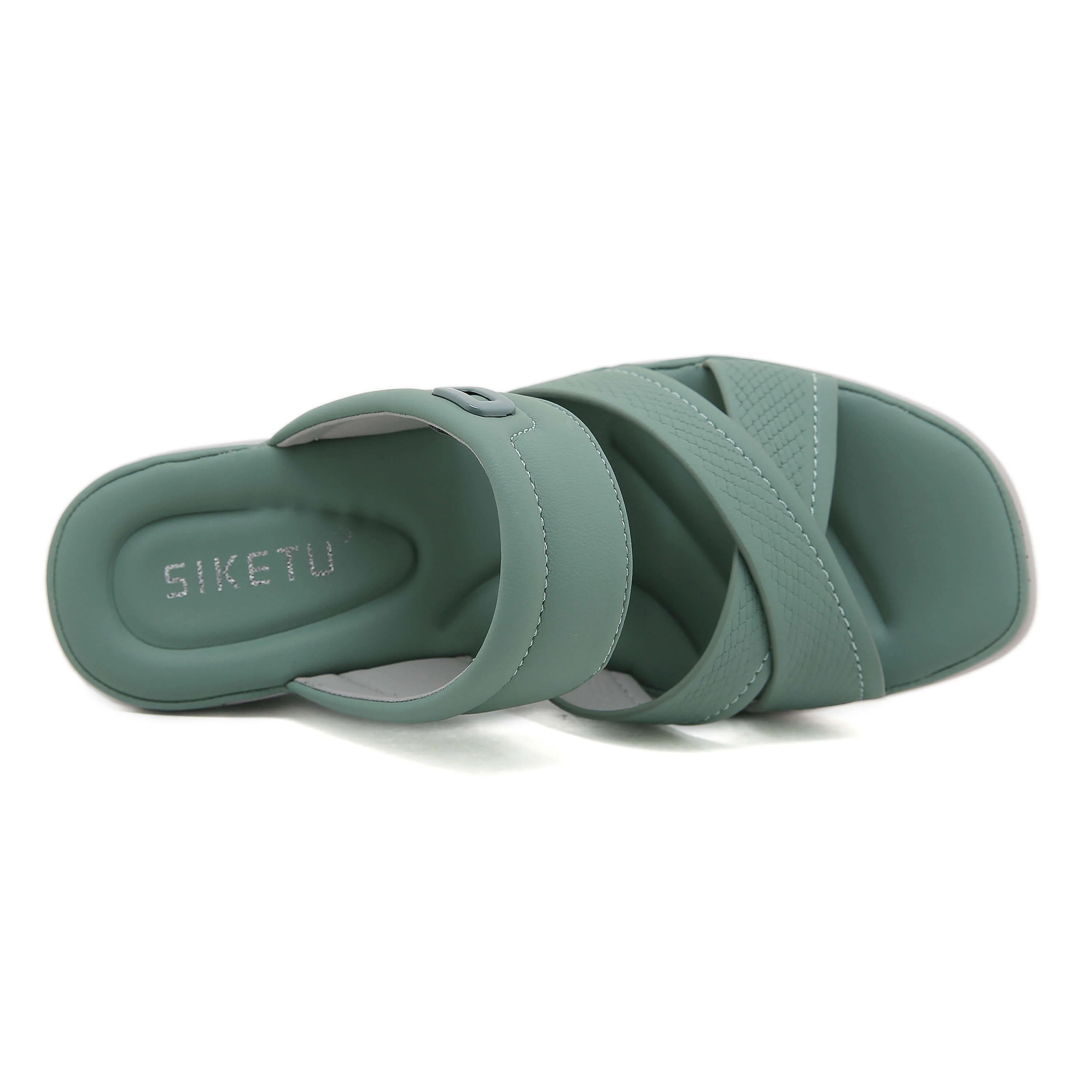 Siketu | Tetra Cushioned Wedge Sandal - Green - Image 4