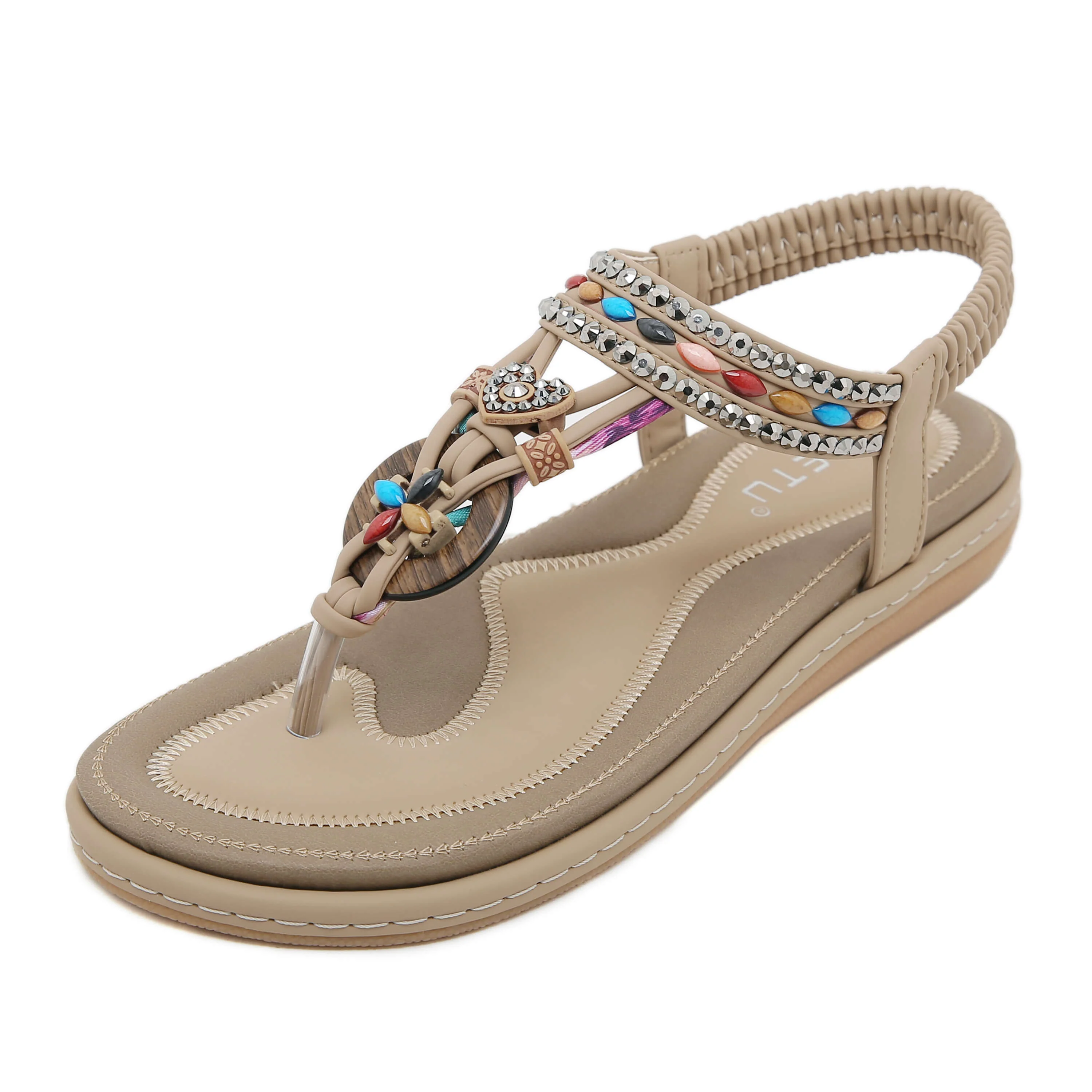 Siketu | Wander Beaded Thong Sandal - beige - Image 2