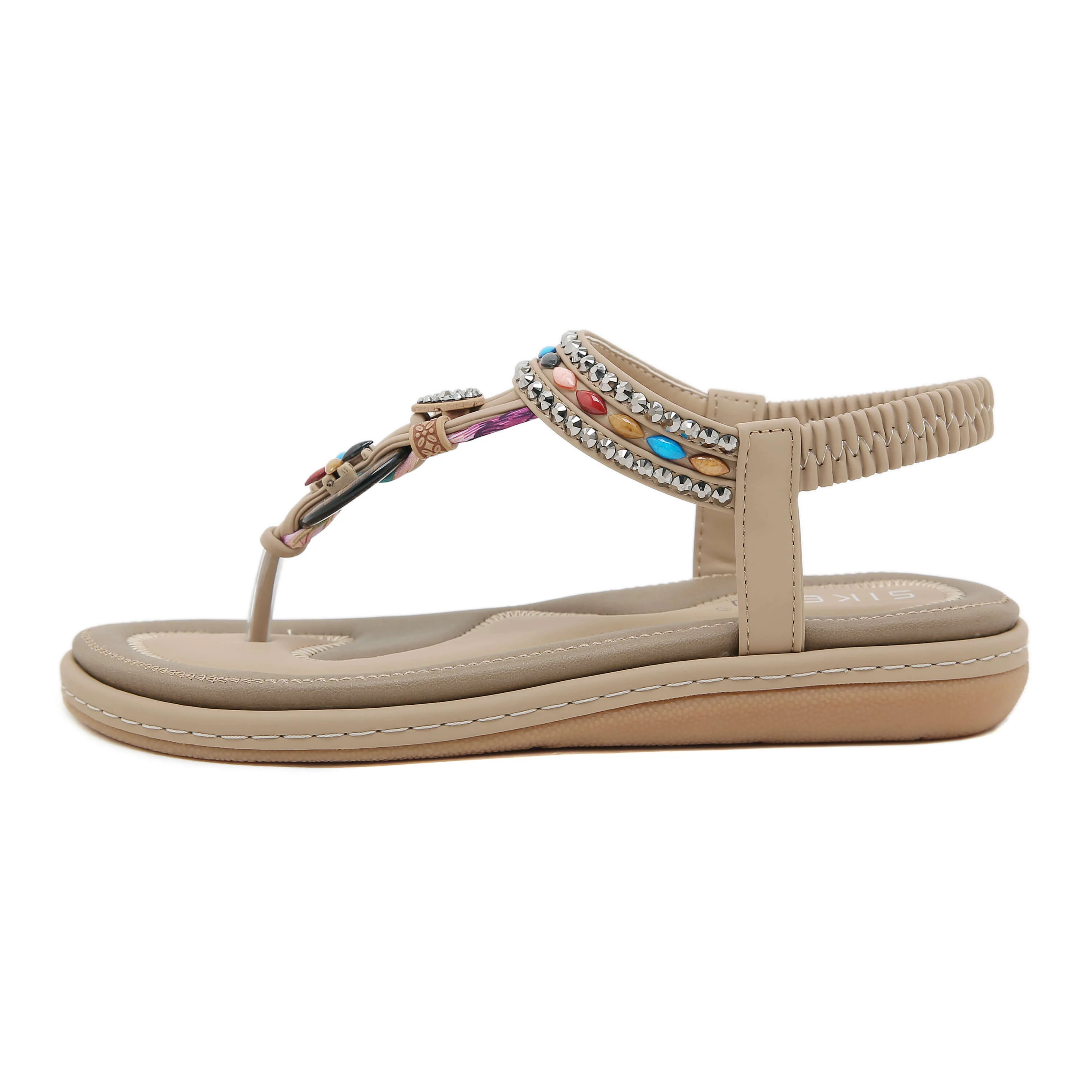 Siketu | Wander Beaded Thong Sandal - beige - Image 4