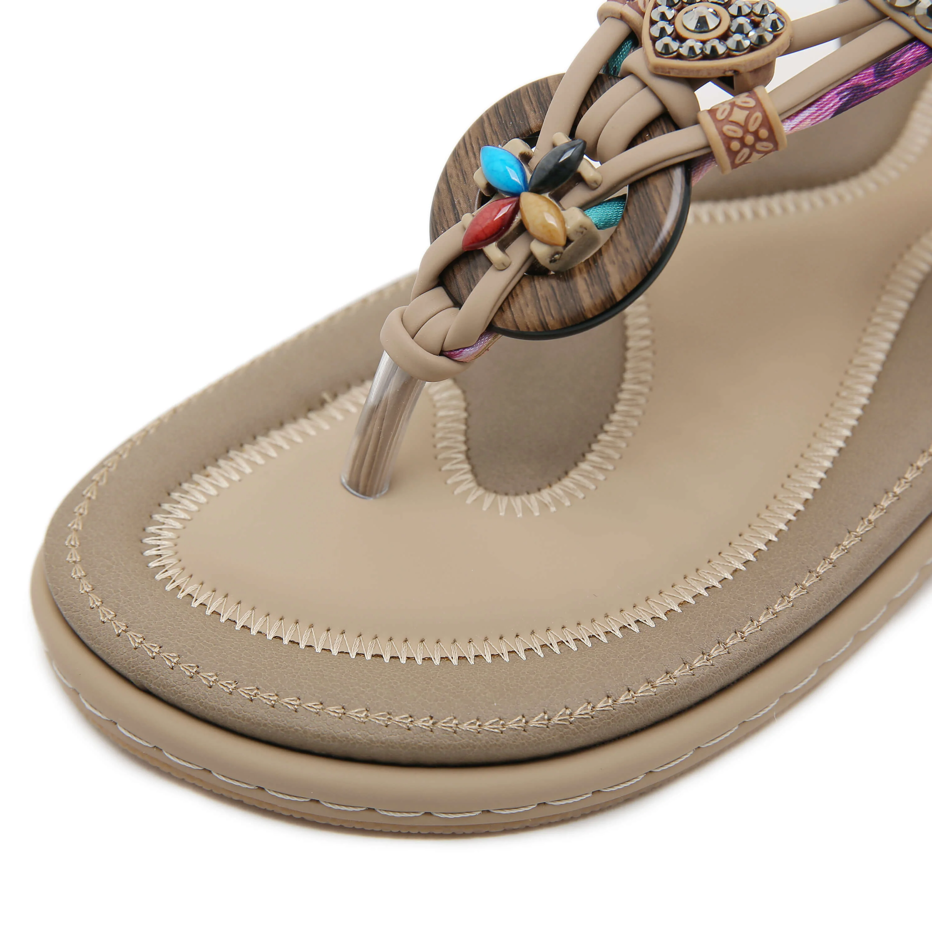 Siketu | Wander Beaded Thong Sandal - beige - Image 5