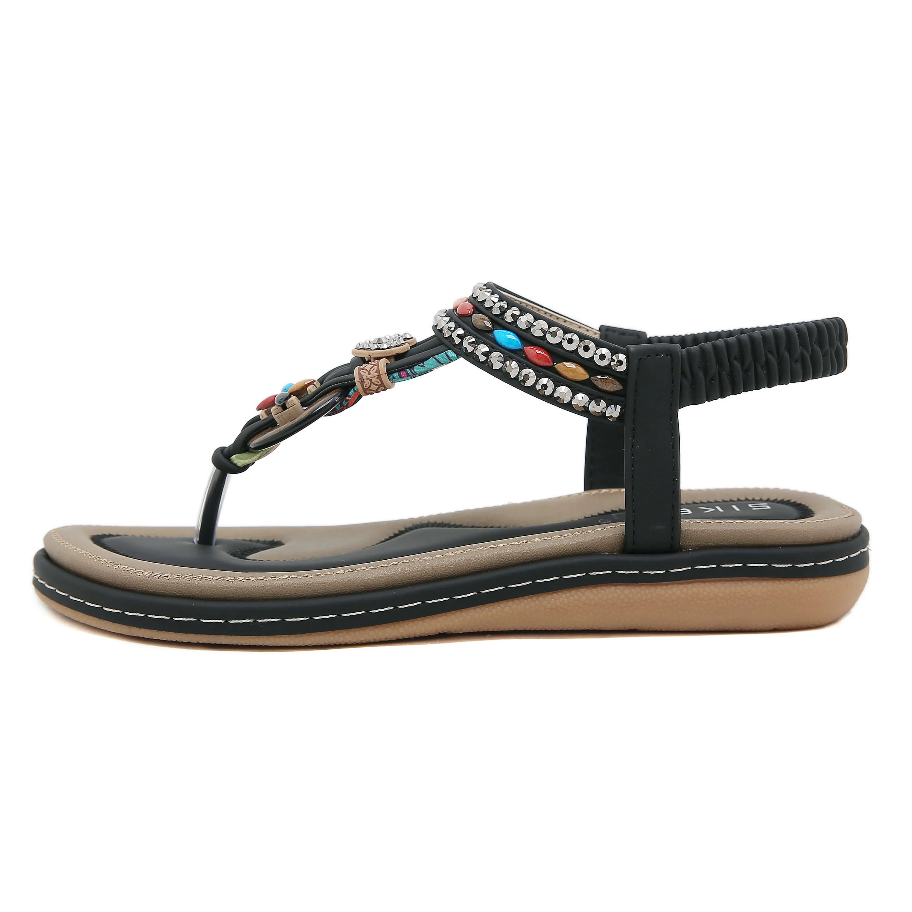 Siketu | Wander Beaded Thong Sandal - black - Image 4