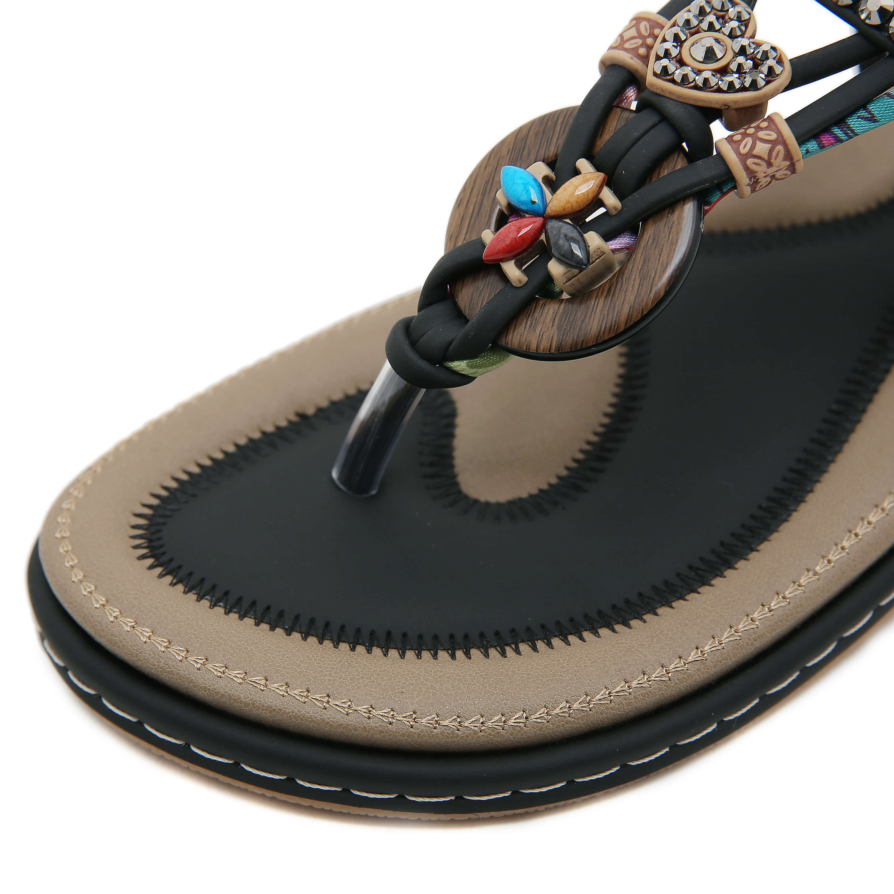 Siketu | Wander Beaded Thong Sandal - black - Image 5