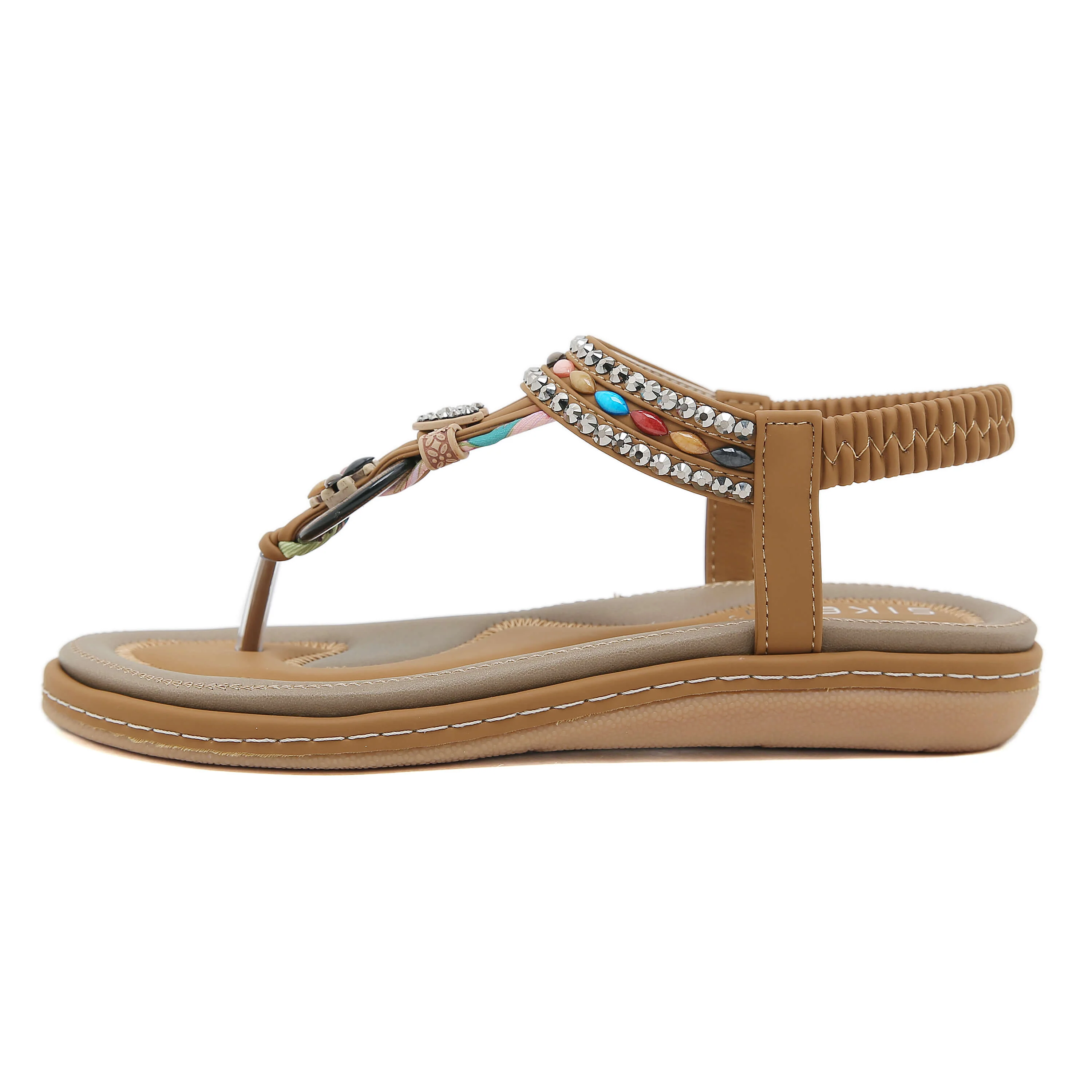 Siketu | Wander Beaded Thong Sandal - brown - Image 4