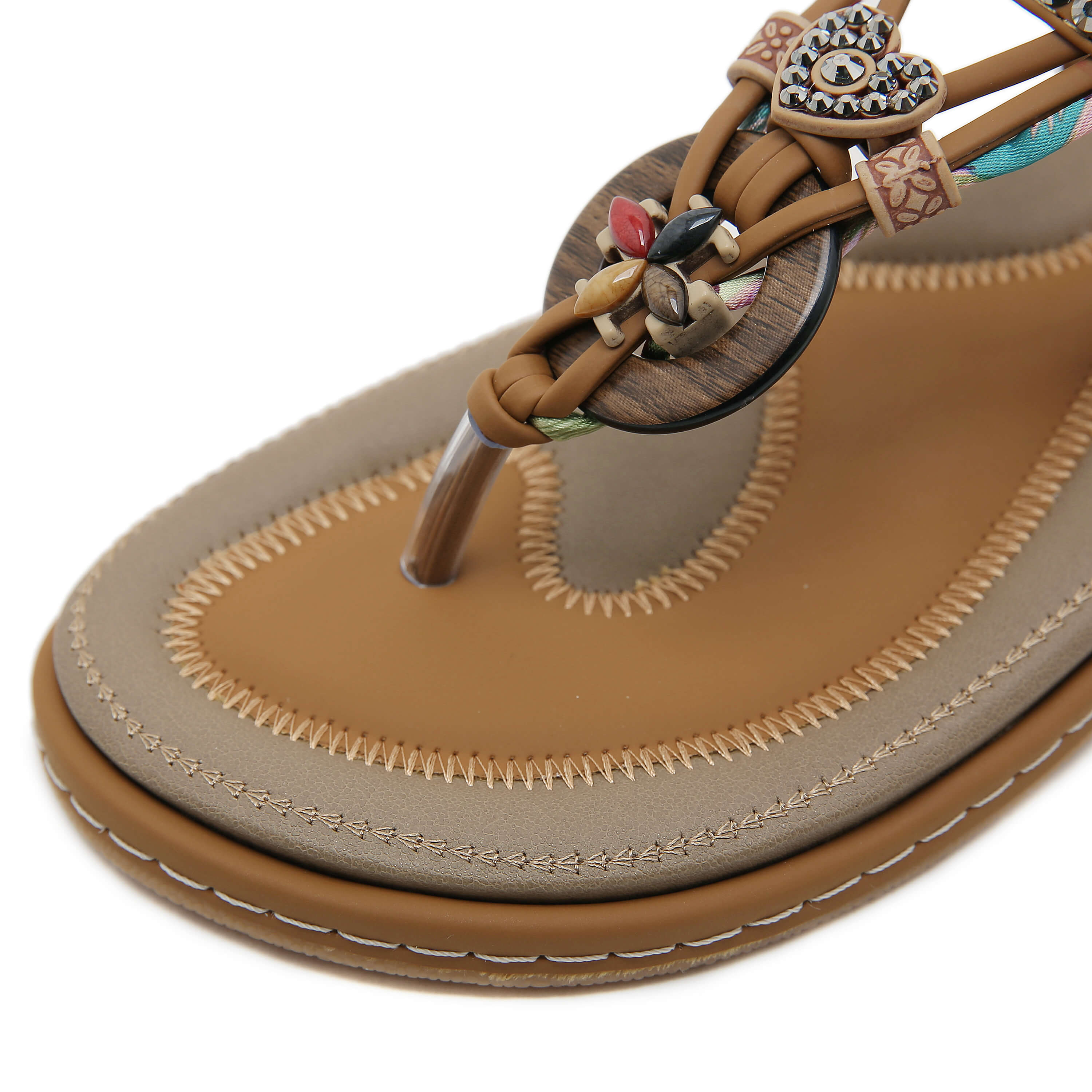 Siketu | Wander Beaded Thong Sandal - brown - Image 5