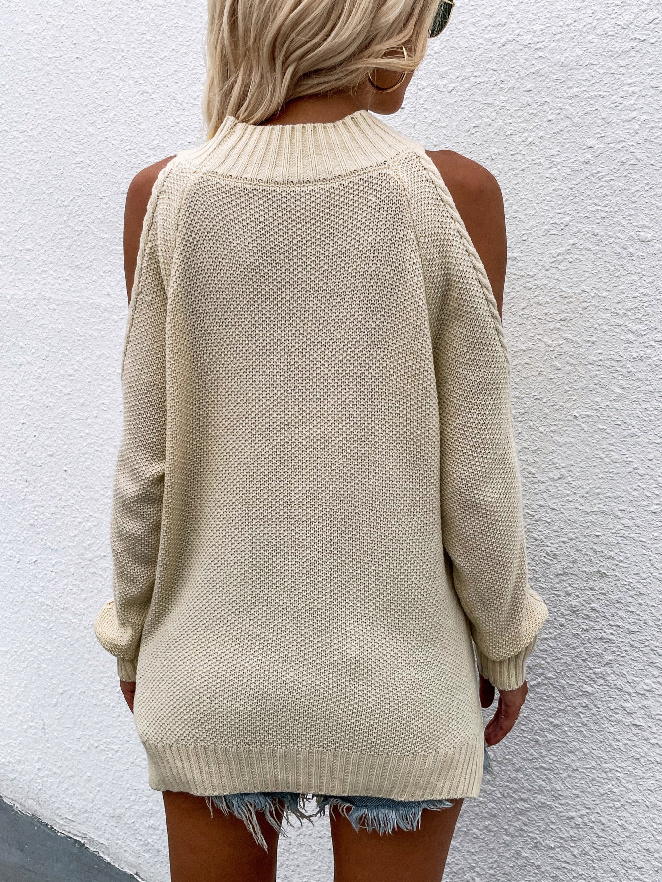 Smaibulun | Apricot Shoulder Cut-Out Knit Sweater - Image 8